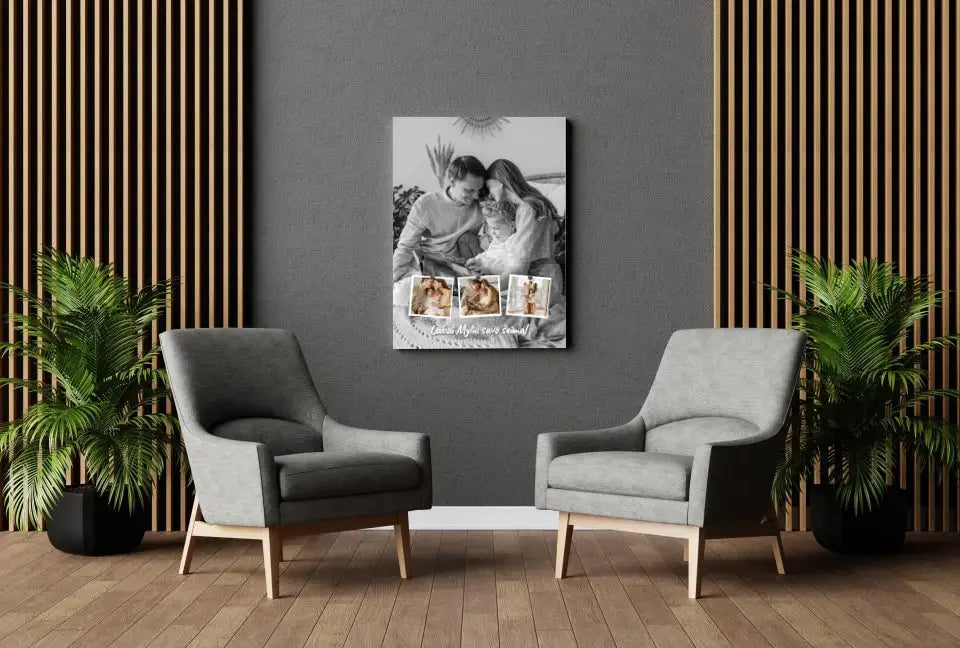 Personalizuotas šeimos spaudinys ant drobės su jūsų nuotraukomis Drobe - dovanokis.lt