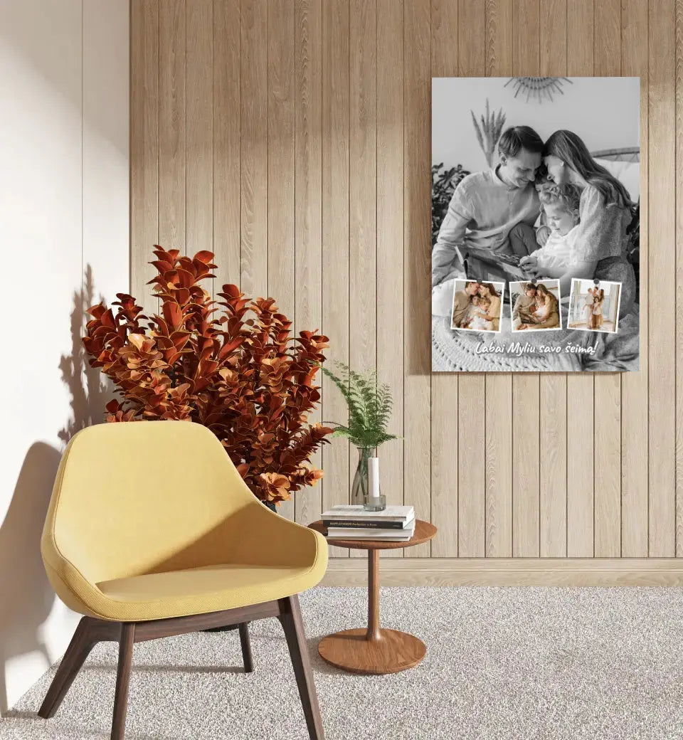 Personalizuotas šeimos spaudinys ant drobės su jūsų nuotraukomis Drobe - dovanokis.lt