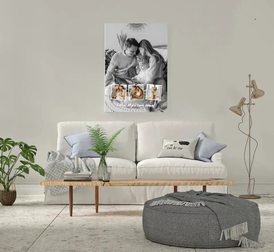Personalizuotas šeimos spaudinys ant drobės su jūsų nuotraukomis Drobe - dovanokis.lt