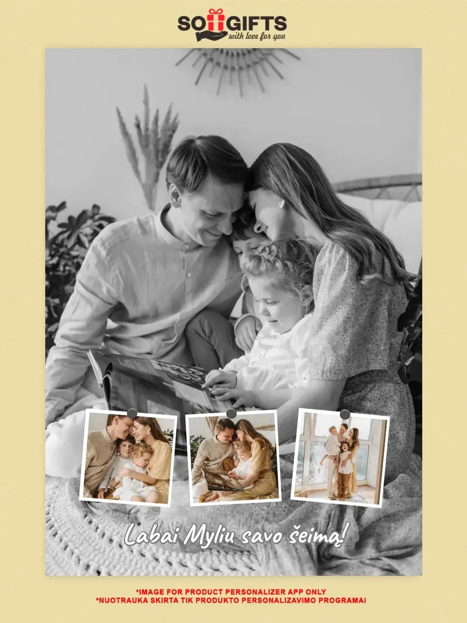 Personalizuotas šeimos spaudinys ant drobės su jūsų nuotraukomis Drobe - dovanokis.lt