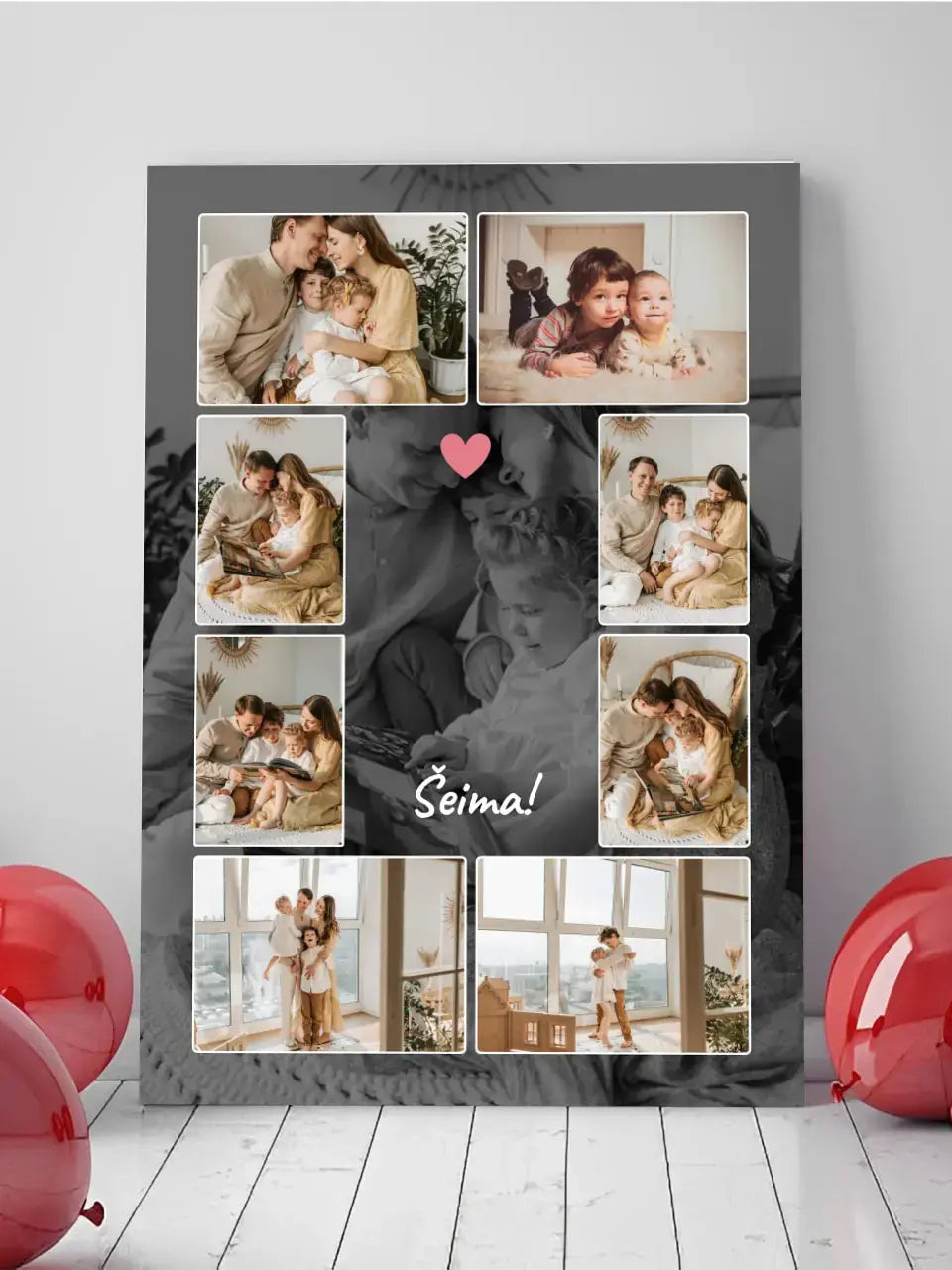 Personalizuotas šeimos spaudinys ant drobės su jūsų nuotraukomis Drobe - dovanokis.lt