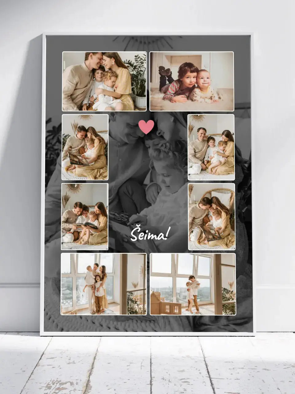 Personalizuotas šeimos įrėmintas plakatas su jūsų nuotraukomis Posteris(Plakatas) - dovanokis.lt