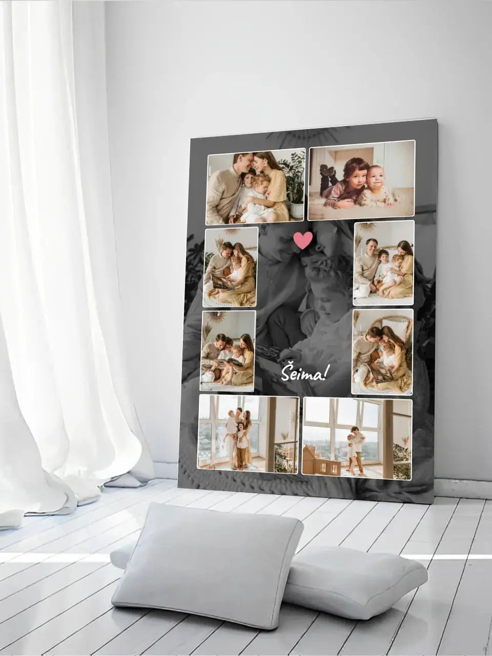 Personalizuotas šeimos spaudinys ant drobės su jūsų nuotraukomis Drobe - dovanokis.lt