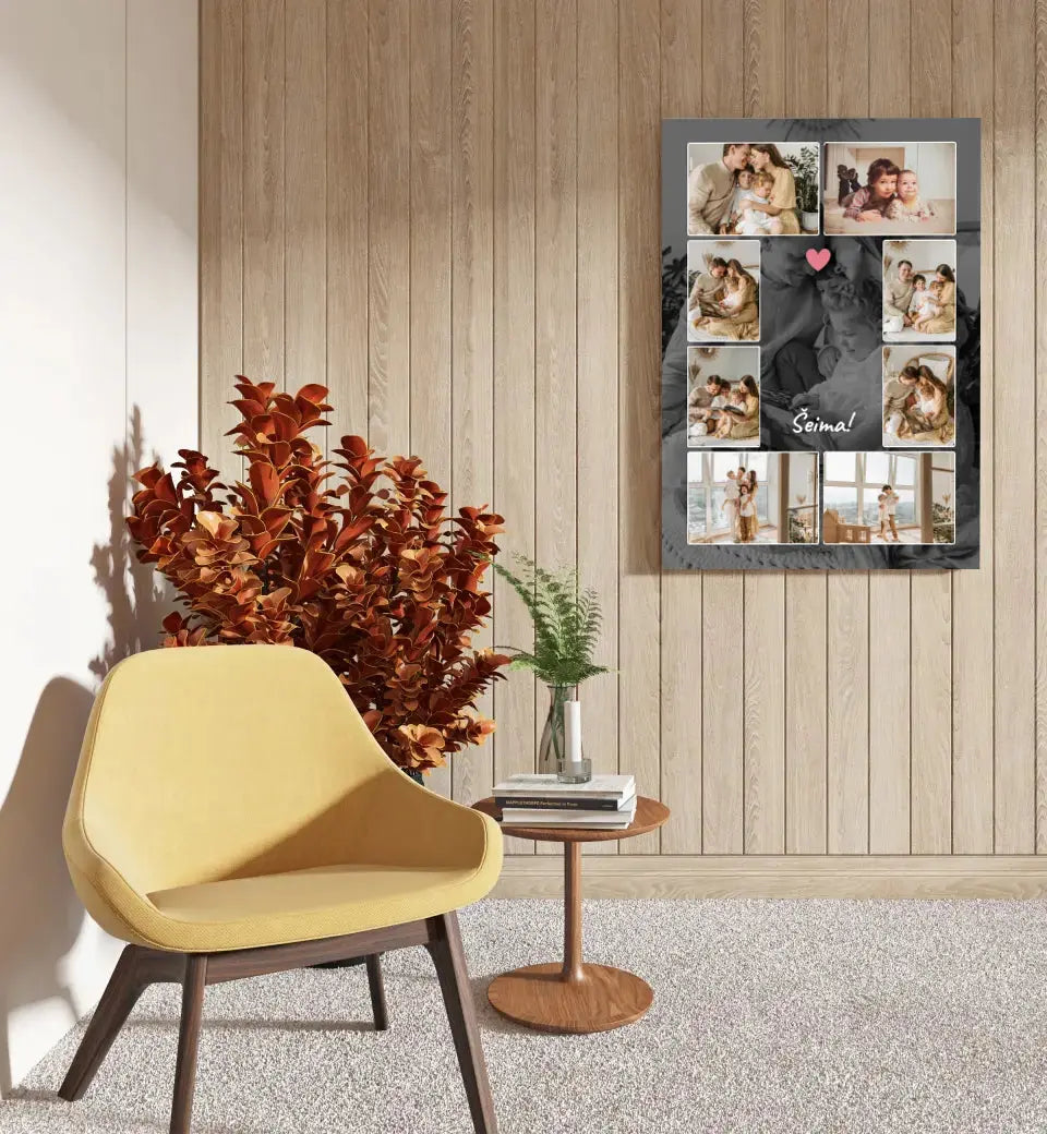 Personalizuotas šeimos spaudinys ant drobės su jūsų nuotraukomis Drobe - dovanokis.lt