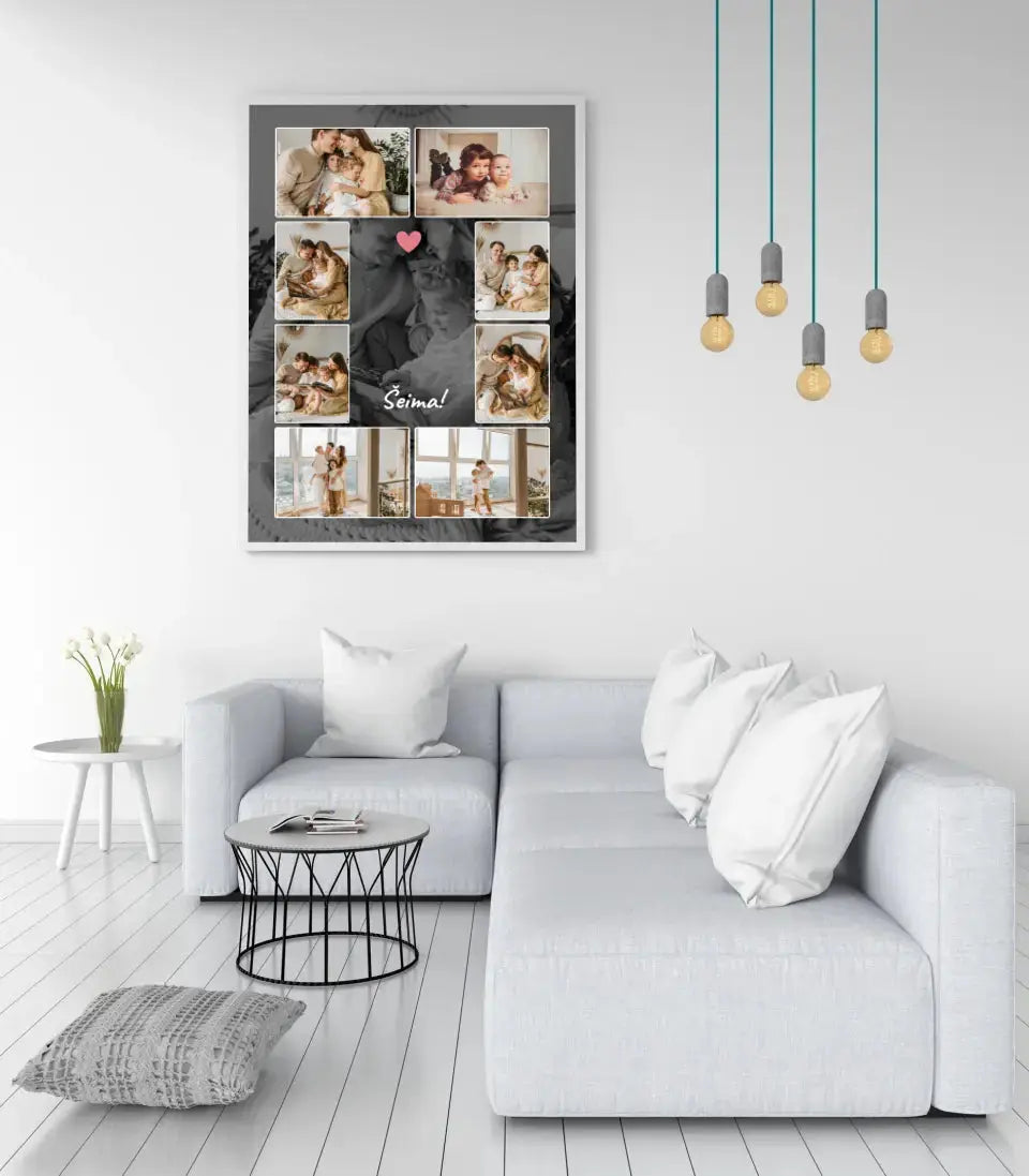 Personalizuotas šeimos įrėmintas plakatas su jūsų nuotraukomis Posteris(Plakatas) - dovanokis.lt