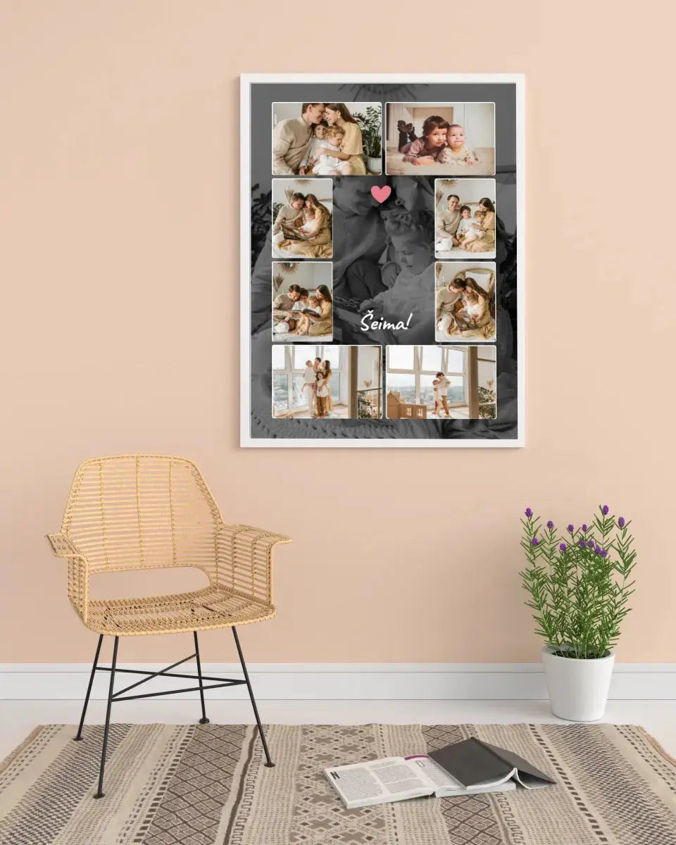 Personalizuotas šeimos įrėmintas plakatas su jūsų nuotraukomis Posteris(Plakatas) - dovanokis.lt
