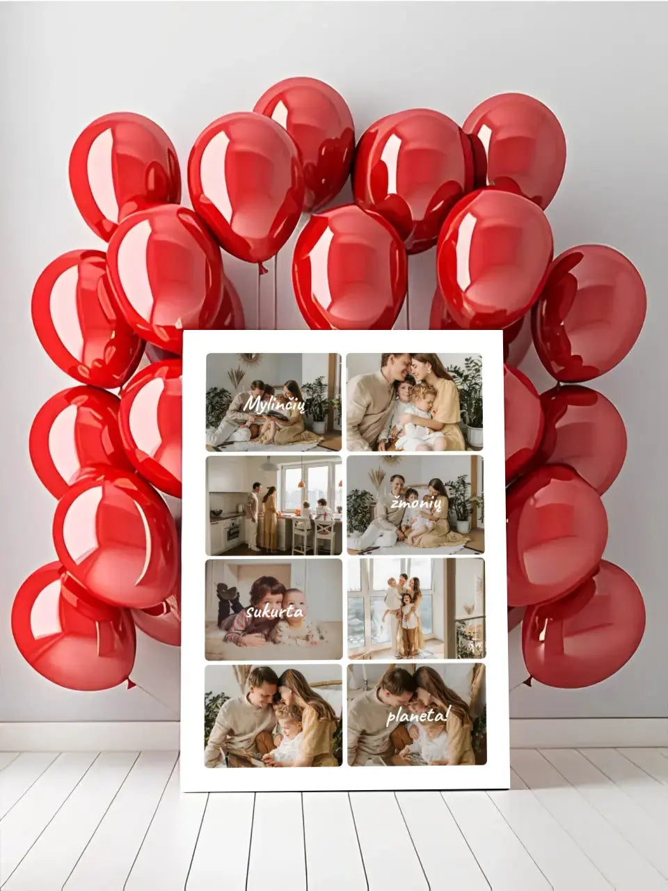 Personalizuotas šeimos spaudinys ant drobės su jūsų nuotraukomis, mylinčių žmonių sukurta planeta Drobe - dovanokis.lt