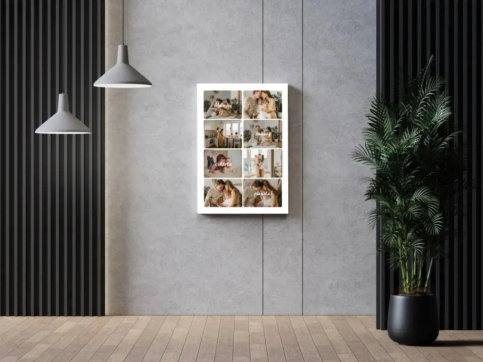 Personalizuotas šeimos spaudinys ant drobės su jūsų nuotraukomis, mylinčių žmonių sukurta planeta Drobe - dovanokis.lt