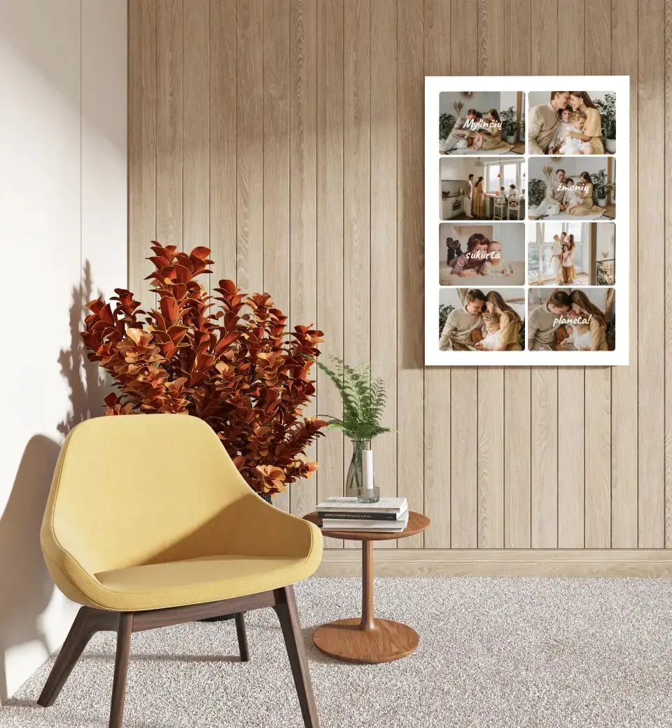 Personalizuotas šeimos spaudinys ant drobės su jūsų nuotraukomis, mylinčių žmonių sukurta planeta Drobe - dovanokis.lt