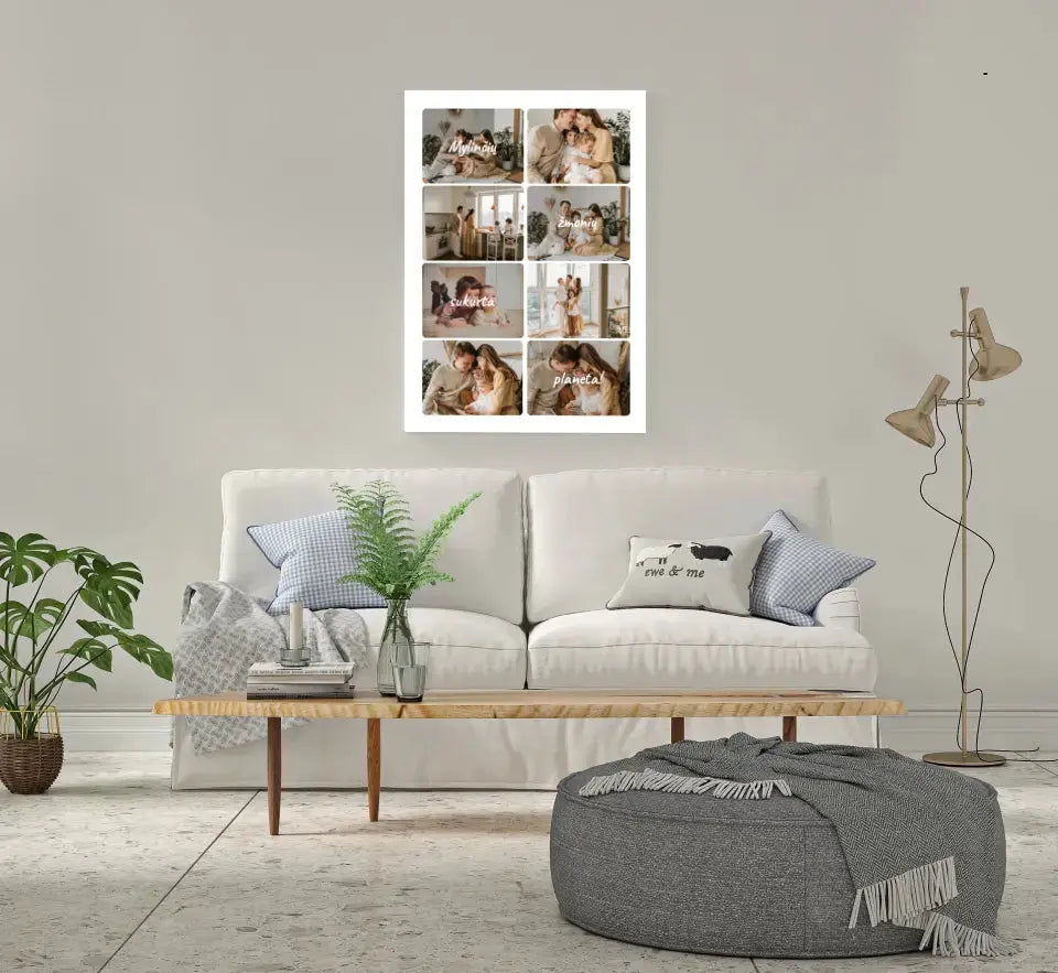 Personalizuotas šeimos spaudinys ant drobės su jūsų nuotraukomis, mylinčių žmonių sukurta planeta Drobe - dovanokis.lt