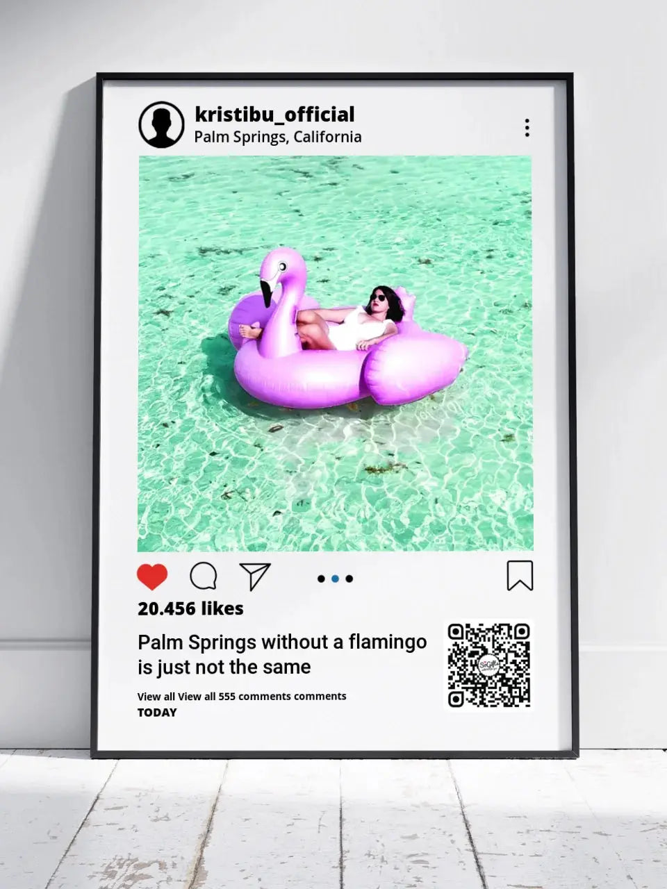 Personalizuotas "Instagram" dizaino įrėmintas plakatas su jūsų nuotrauka ir tekstu Posteris(Plakatas) - dovanokis.lt