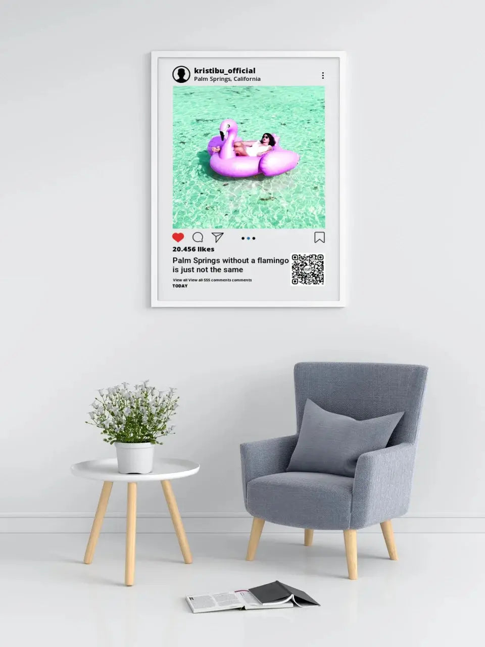 Personalizuotas "Instagram" dizaino įrėmintas plakatas su jūsų nuotrauka ir tekstu Posteris(Plakatas) - dovanokis.lt