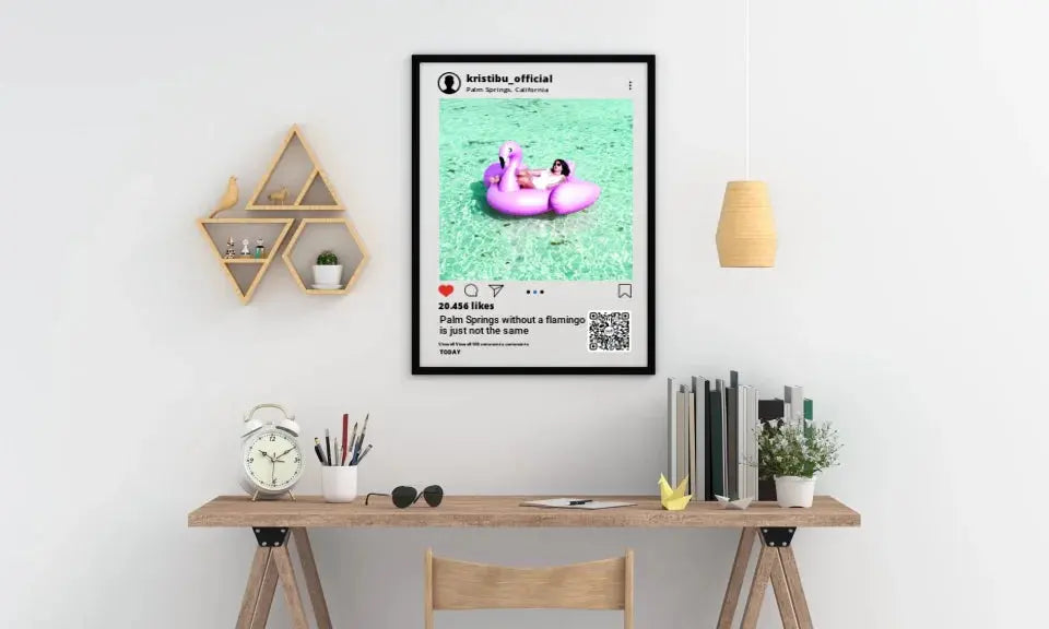 Personalizuotas "Instagram" dizaino įrėmintas plakatas su jūsų nuotrauka ir tekstu Posteris(Plakatas) - dovanokis.lt