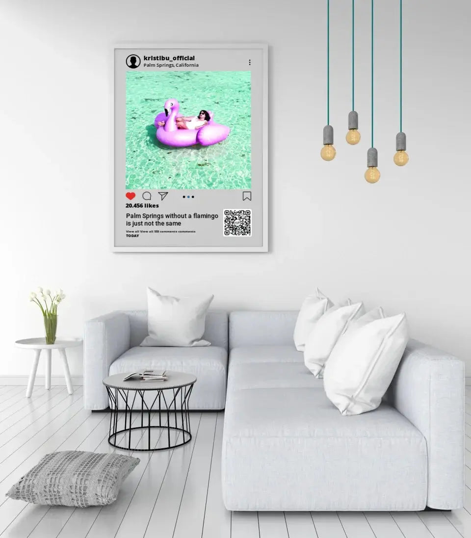 Personalizuotas "Instagram" dizaino įrėmintas plakatas su jūsų nuotrauka ir tekstu Posteris(Plakatas) - dovanokis.lt