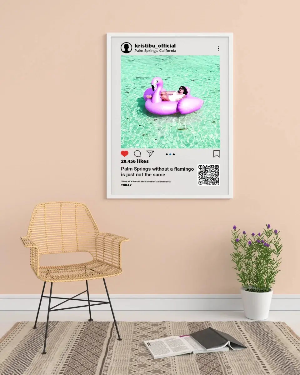 Personalizuotas "Instagram" dizaino įrėmintas plakatas su jūsų nuotrauka ir tekstu Posteris(Plakatas) - dovanokis.lt