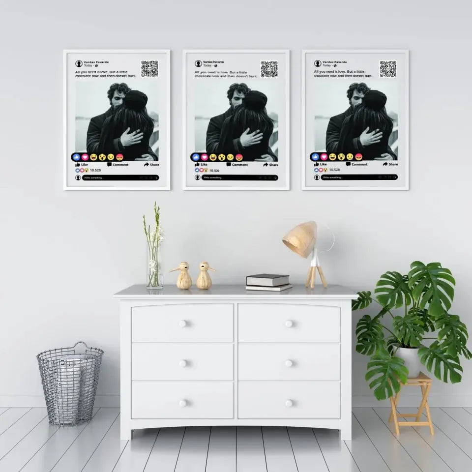 Personalizuotas "Facebook" dizaino įrėmintas plakatas su jūsų nuotrauka ir tekstu Posteris(Plakatas) - dovanokis.lt