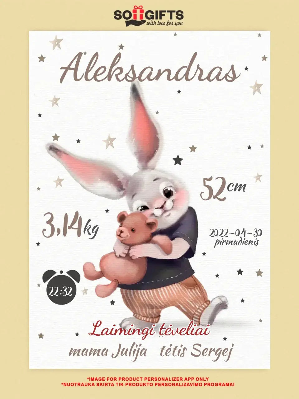Personalizuota Berniuko Gimimo Metrikų Iliustracija ant drobės Drobe - dovanokis.lt