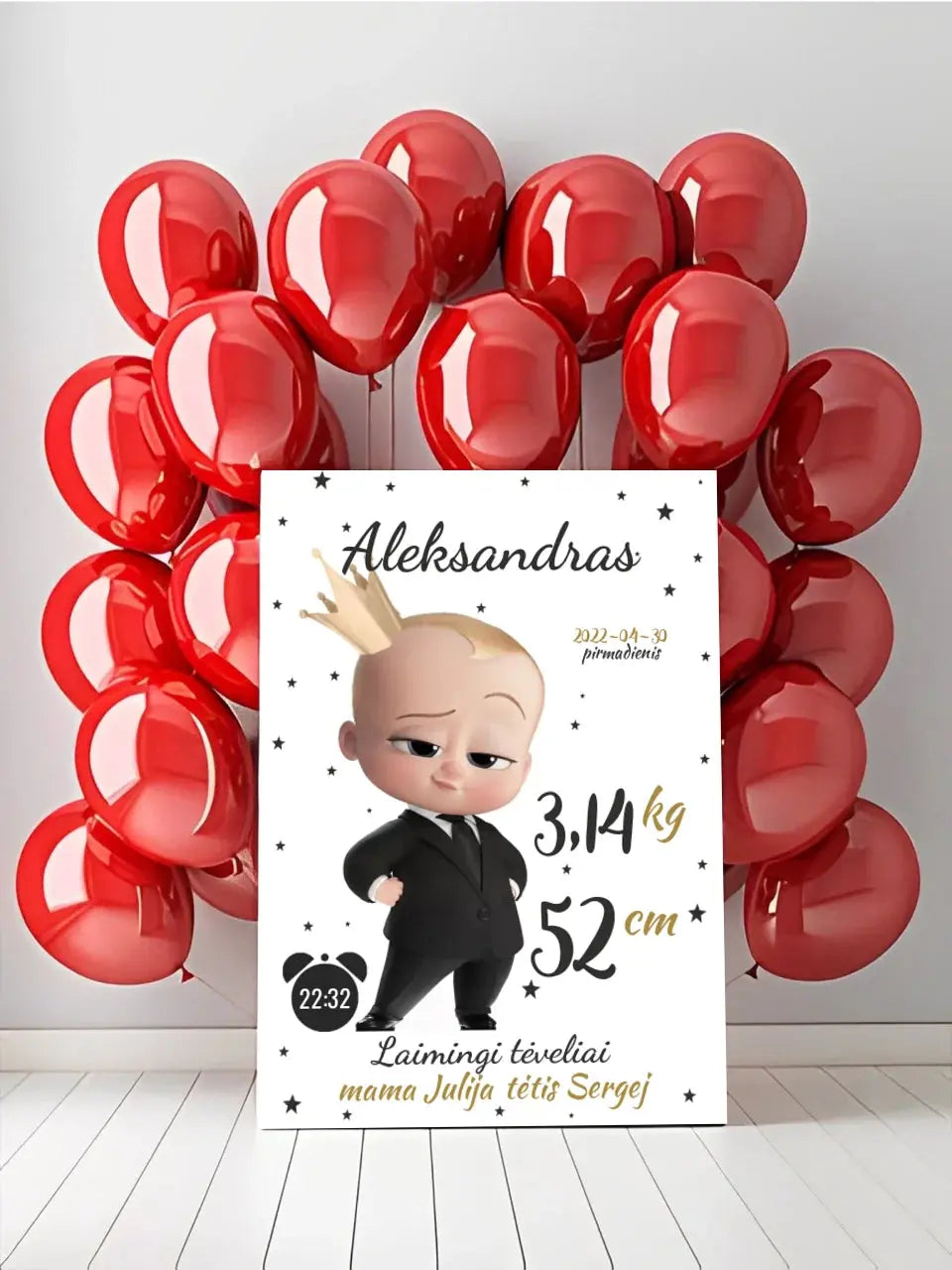 Personalizuota Berniuko Gimimo Metrikų Iliustracija ant drobės Drobe - dovanokis.lt