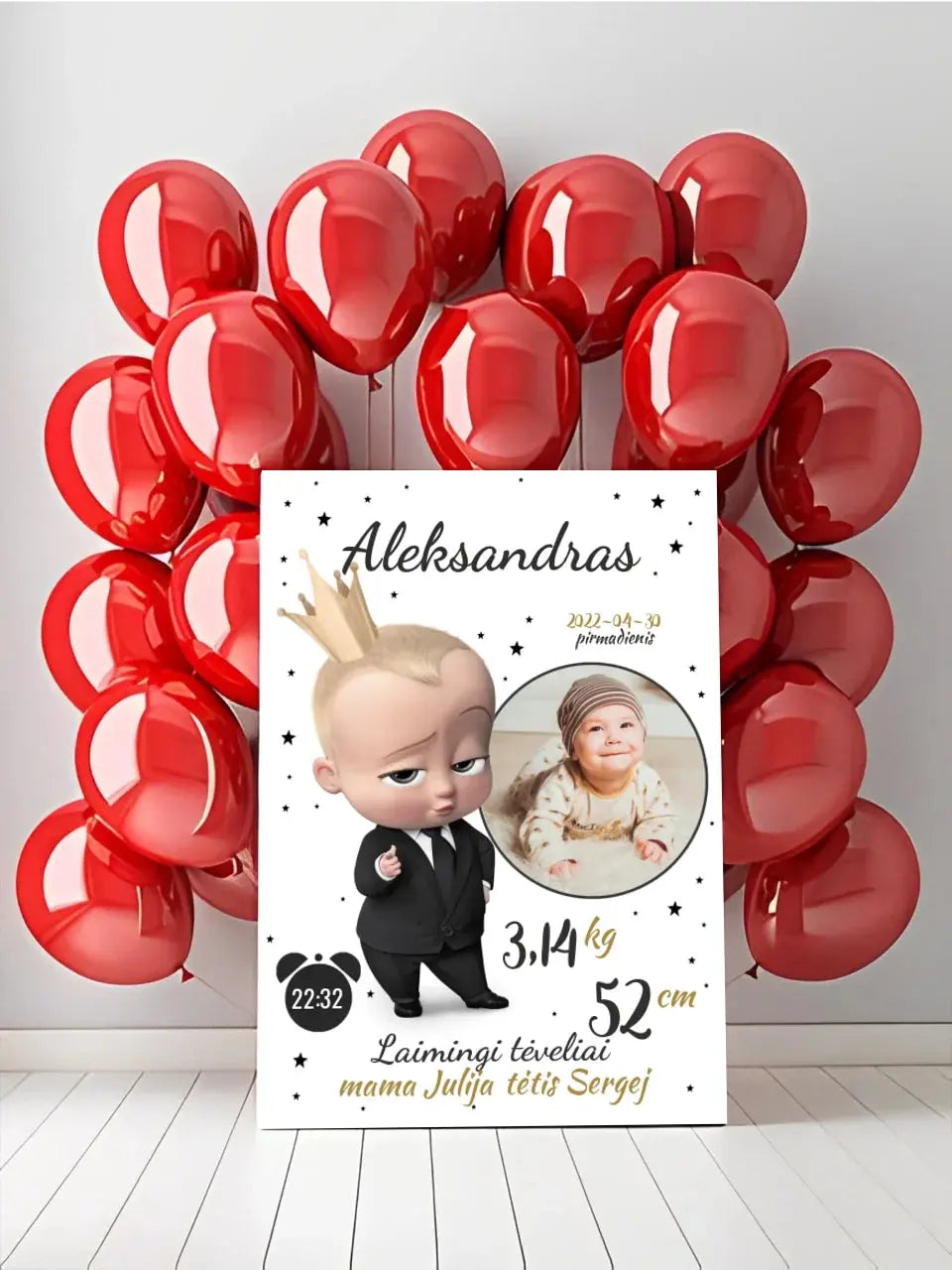 Personalizuota Berniuko Gimimo Metrikų Iliustracija ant drobės Drobe - dovanokis.lt