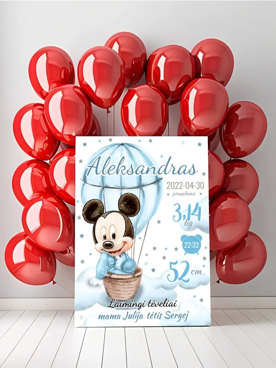 Personalizuota Berniuko Gimimo Metrikų Iliustracija ant drobės Drobe - dovanokis.lt