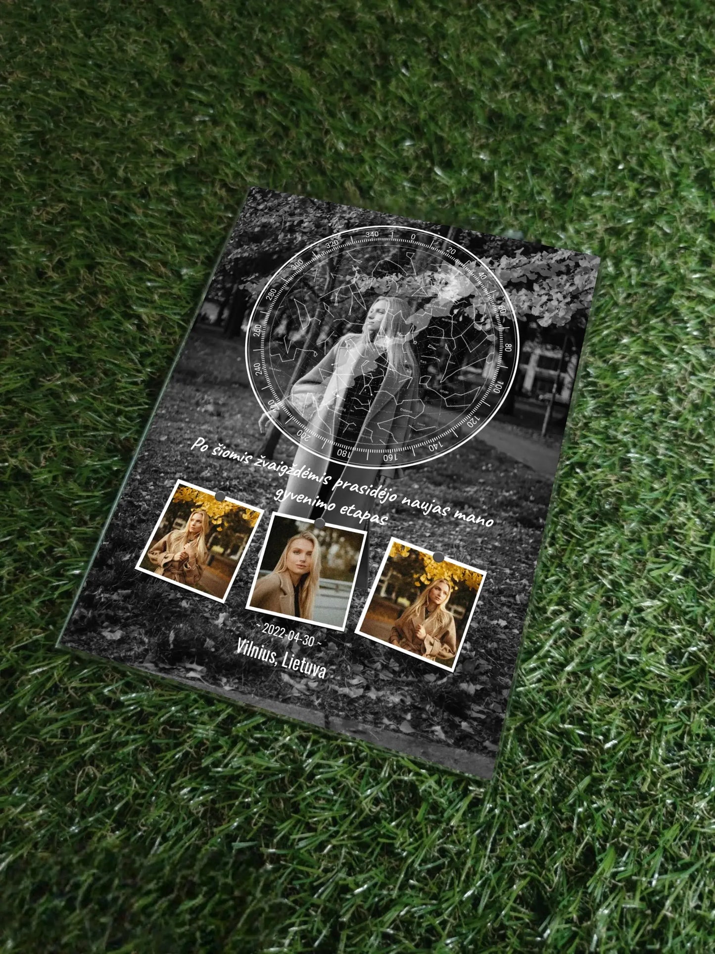 Personalizuotas žvaigždžių žemėlapis, stiklinis posteris. DVNS-027 Stiklas - dovanokis.lt