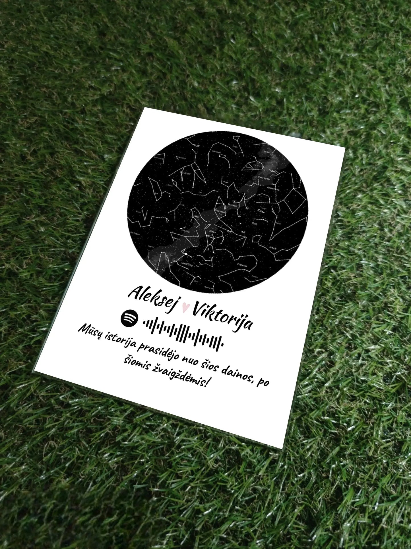 Personalizuotas žvaigždžių žemėlapis, stiklinis posteris. DVNS-009 Stiklas - dovanokis.lt