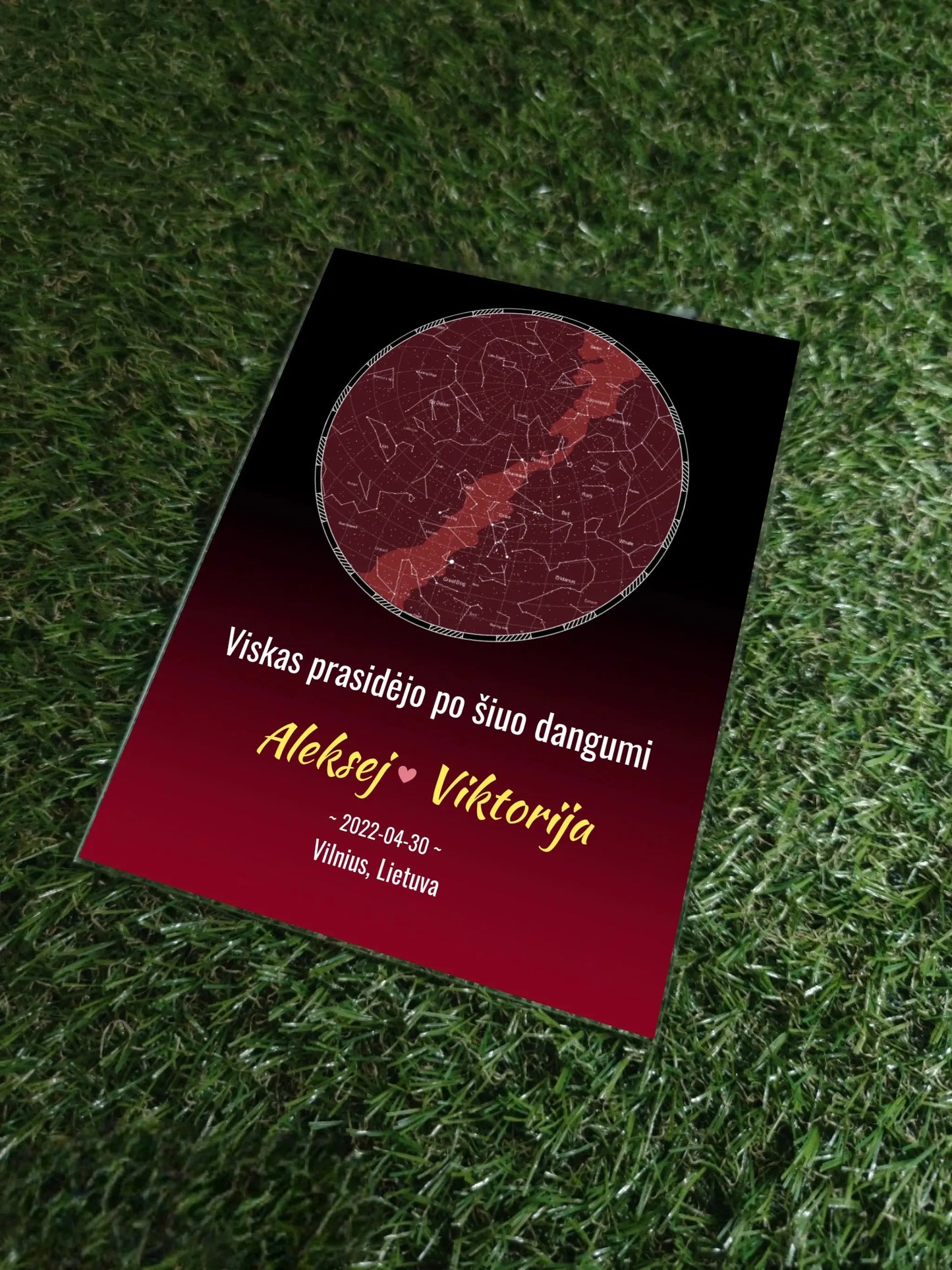 Personalizuotas žvaigždžių žemėlapis, stiklinis posteris. DVNS-024 Stiklas - dovanokis.lt