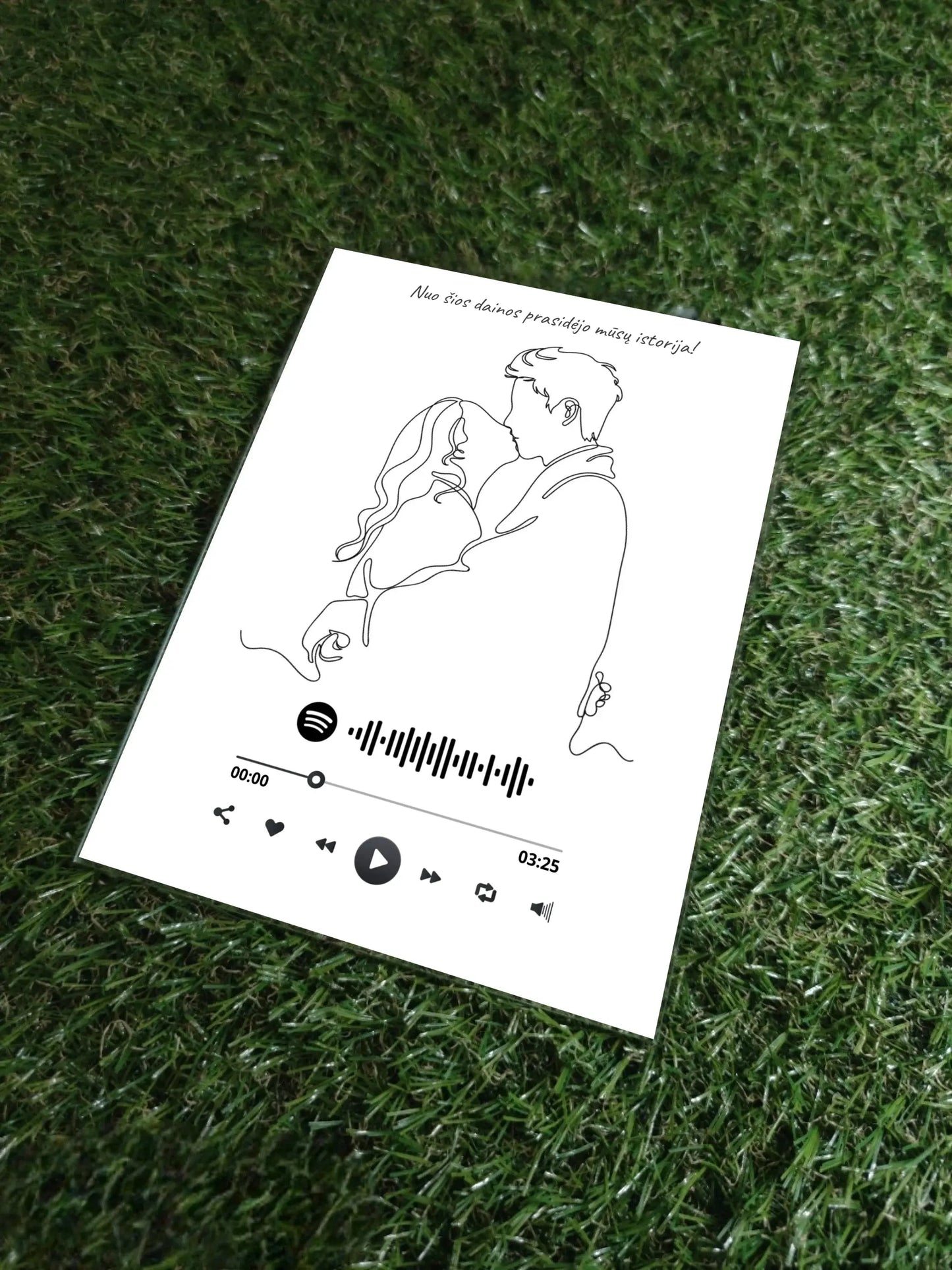 Personalizuotas muzikinis grotuvas "Spotify", stiklinis posteris. MZGR-014D Stiklas - dovanokis.lt