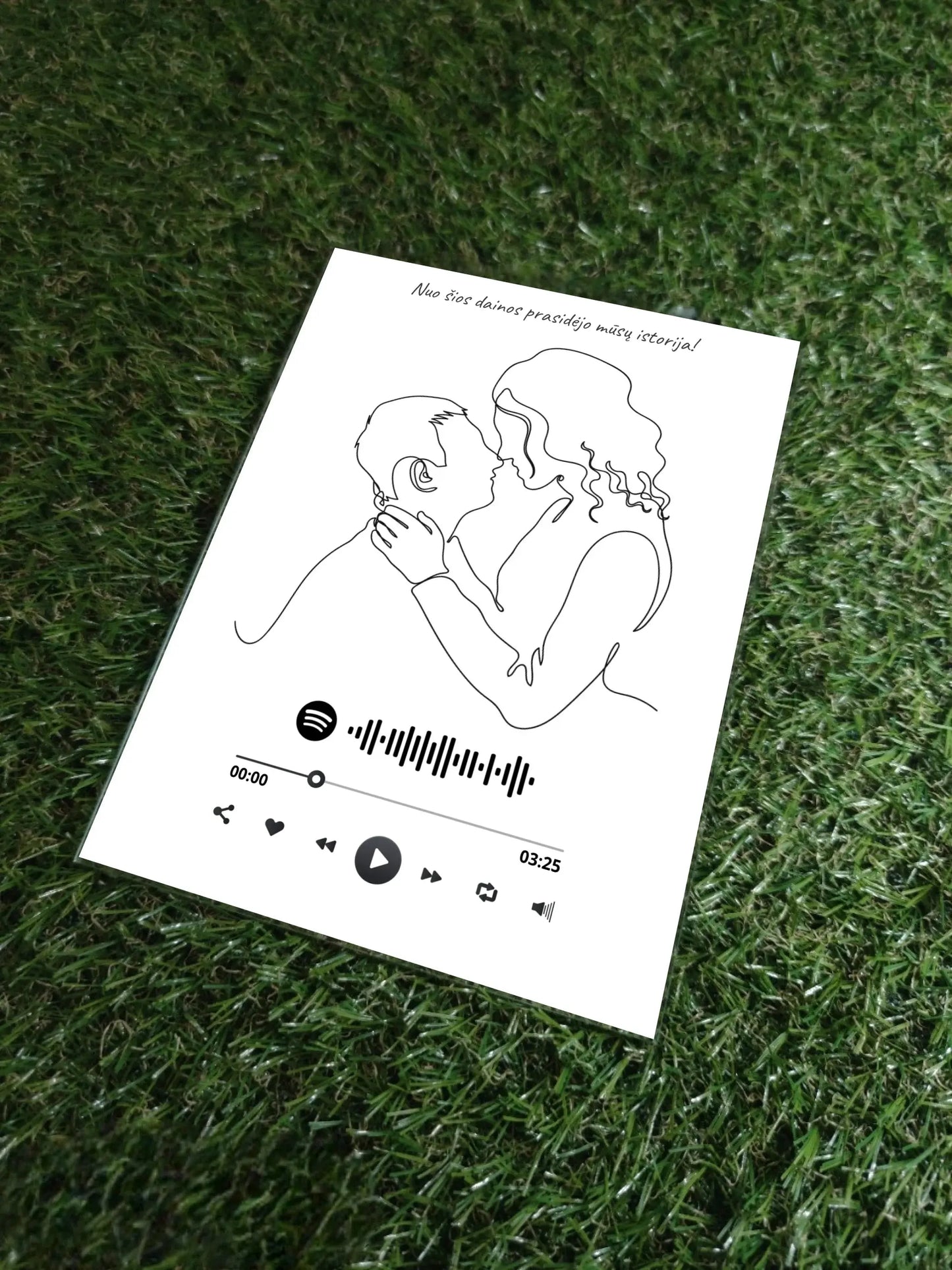 Personalizuotas muzikinis grotuvas "Spotify", stiklinis posteris. MZGR-014G Stiklas - dovanokis.lt