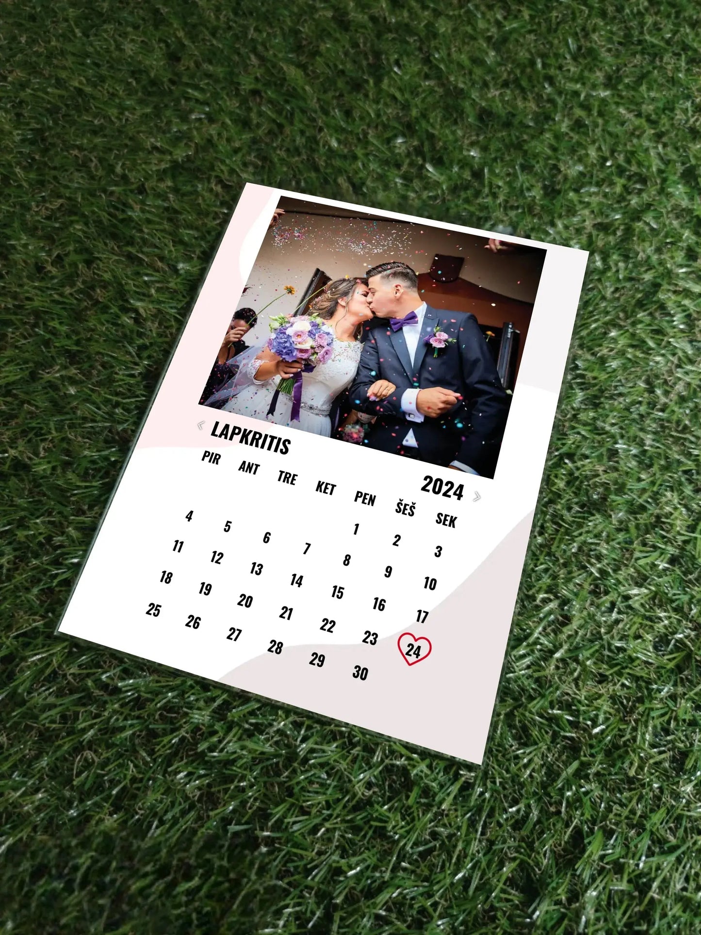 Personalizuotas "Meilės kalendorius" stiklinis posteris su jūsų nuotrauka Stiklas - dovanokis.lt