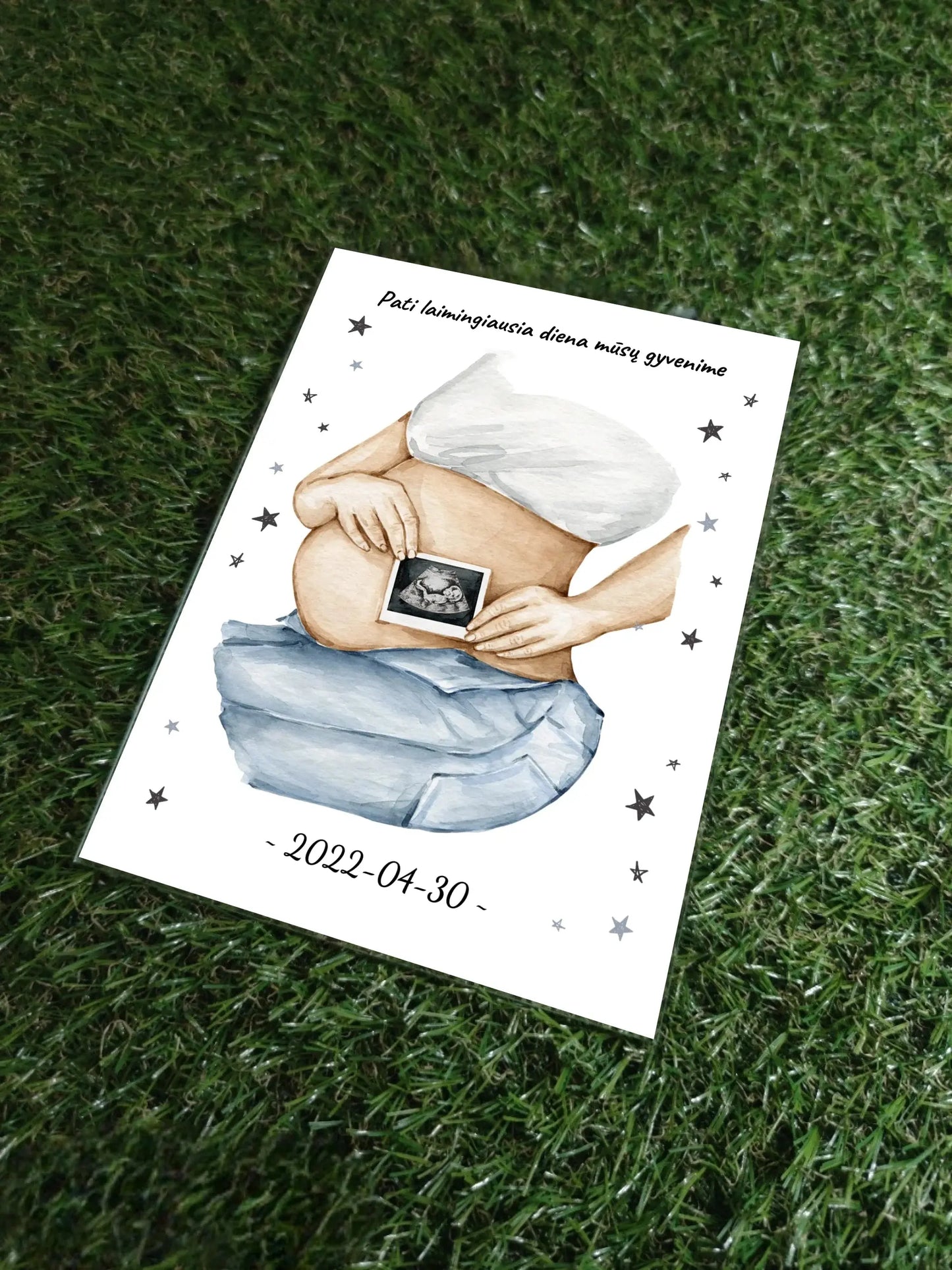 Personalizuota nėščiųjų echoskopijos tyrimo nuotrauką, stiklinis posteris ECH-001 Stiklas - dovanokis.lt