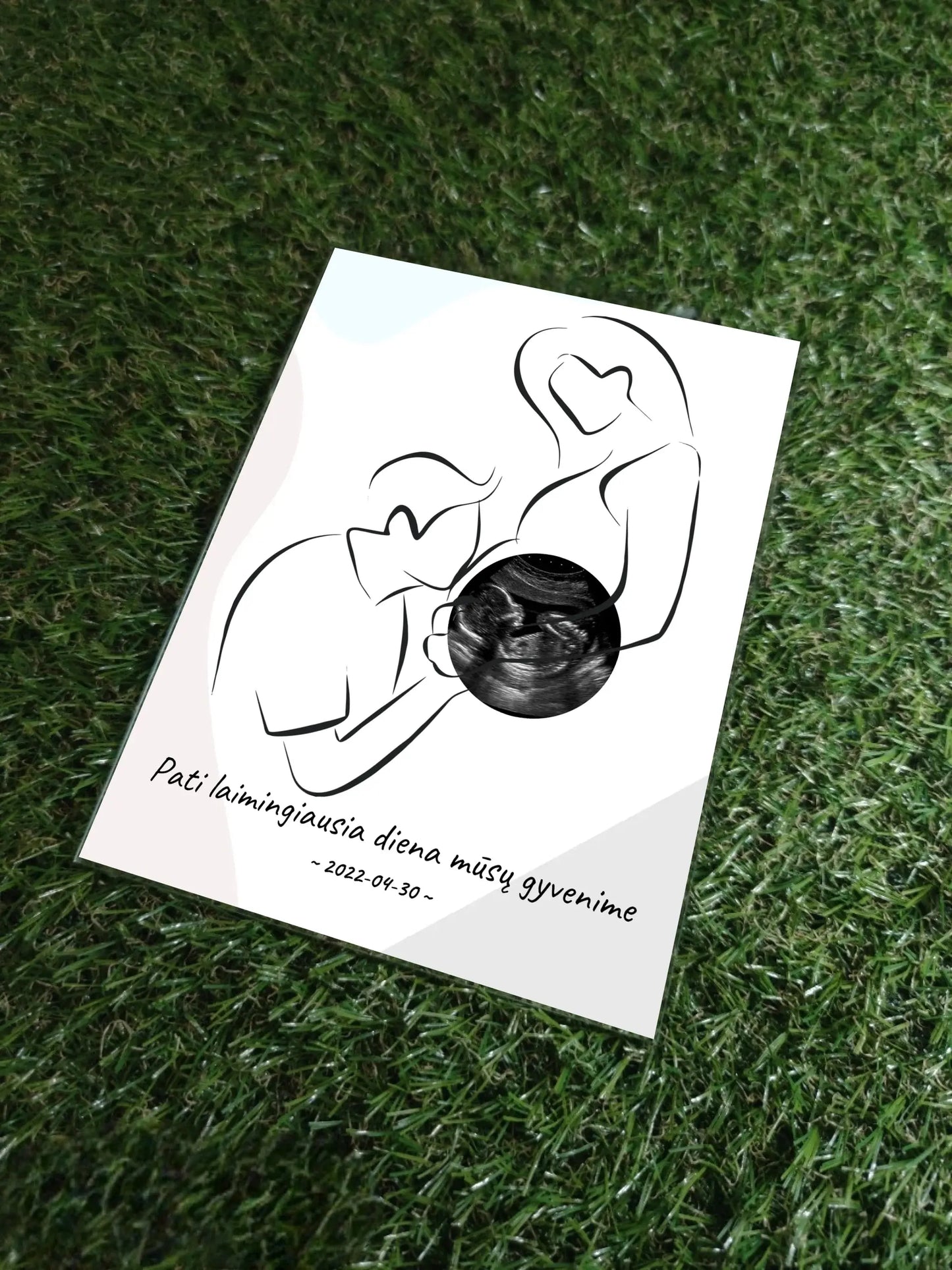 Personalizuota nėščiųjų echoskopijos tyrimo nuotrauką, stiklinis posteris ECH-002 Stiklas - dovanokis.lt