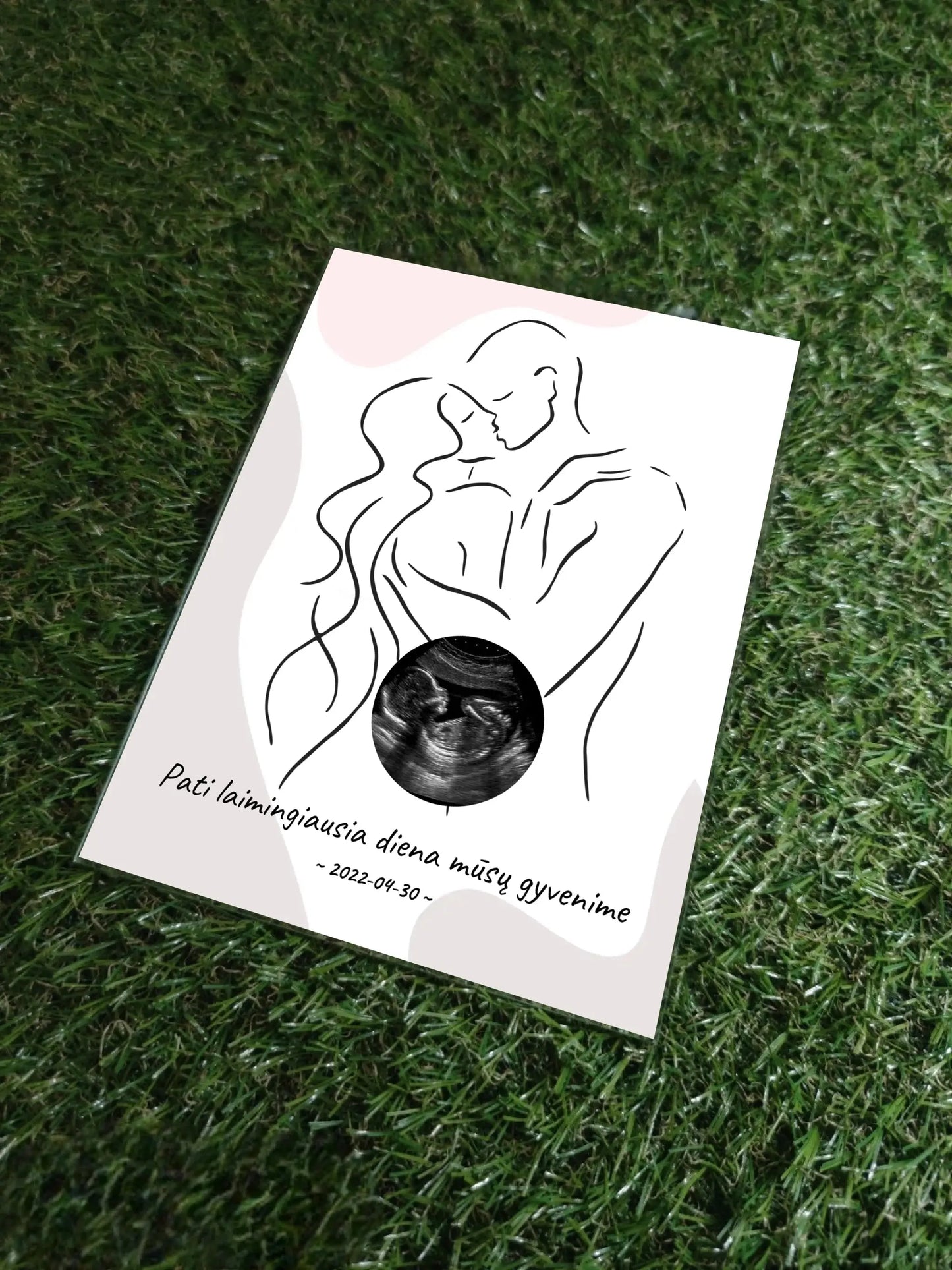 Personalizuota nėščiųjų echoskopijos tyrimo nuotrauką, stiklinis posteris ECH-003 Stiklas - dovanokis.lt