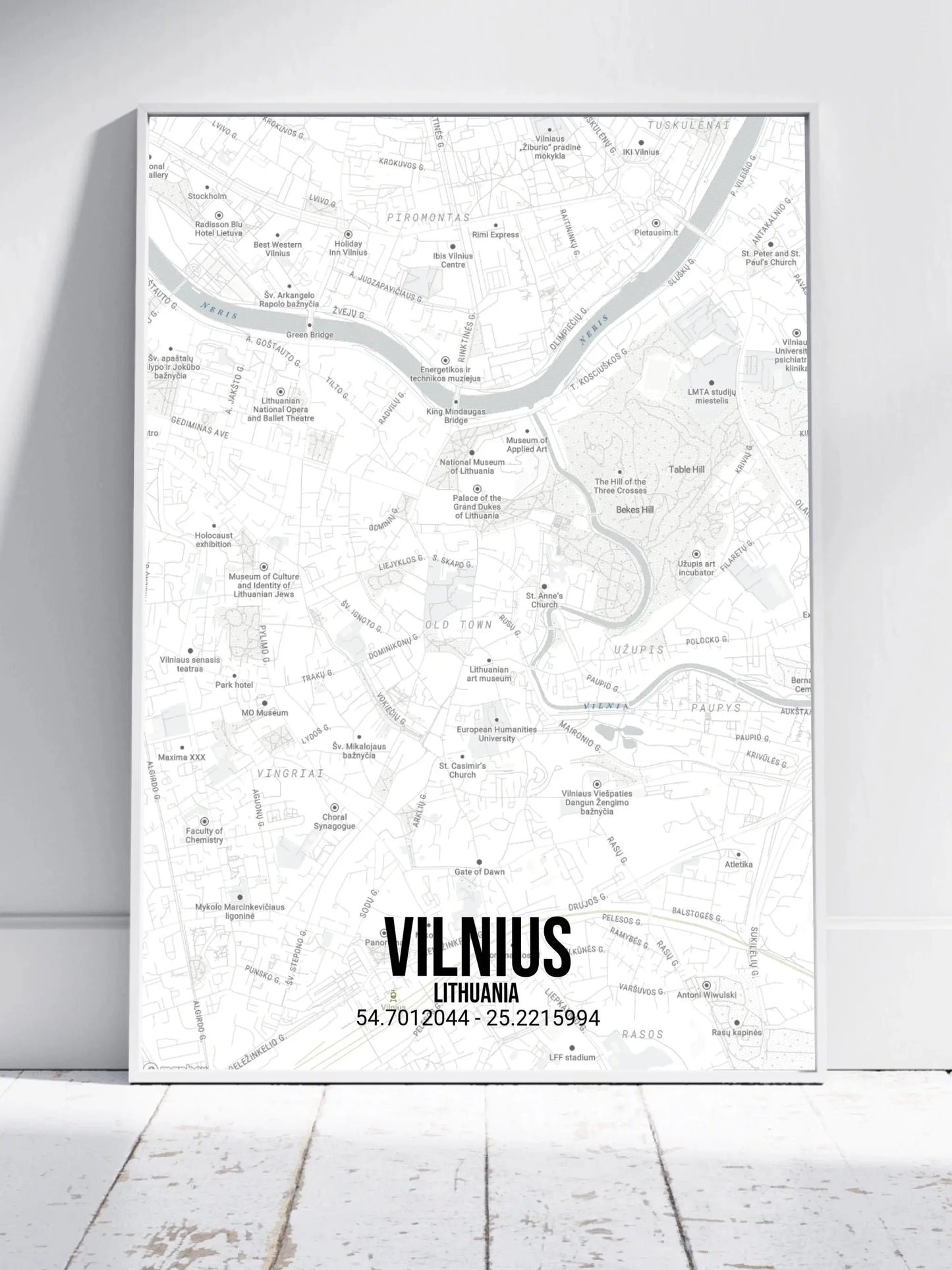Personalizuotas viso spektro žemėlapis, plakatas su rėmeliu, su jūsų buvimo vieta Poster - dovanokis.lt