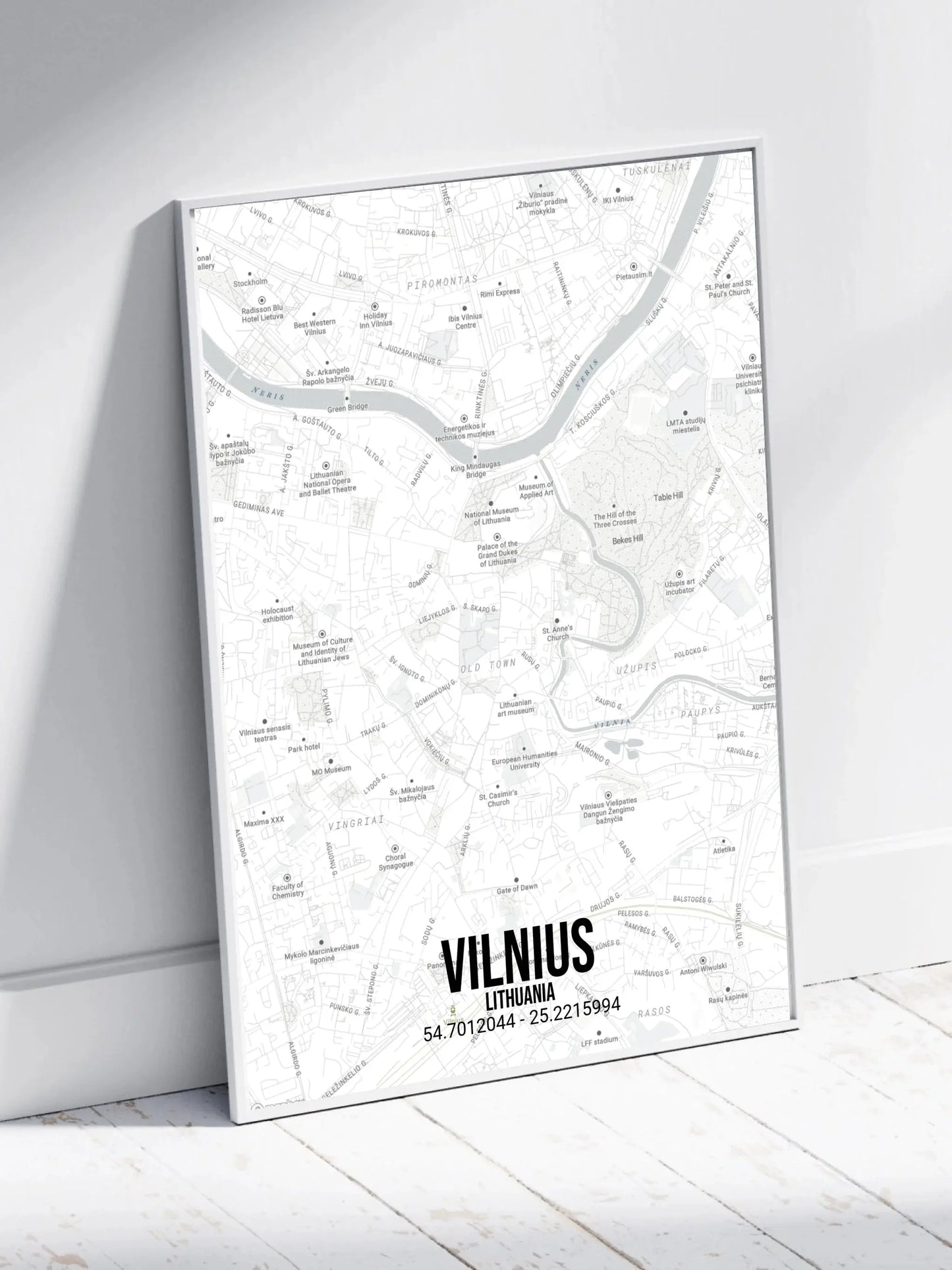 Personalizuotas viso spektro žemėlapis, plakatas su rėmeliu, su jūsų buvimo vieta Poster - dovanokis.lt