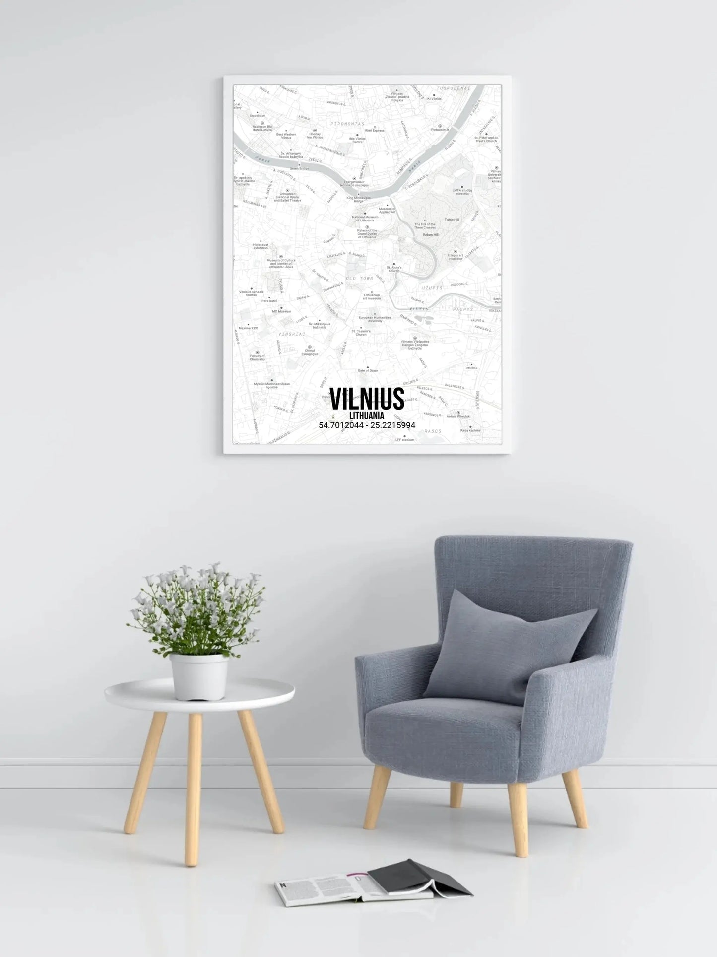 Personalizuotas viso spektro žemėlapis, plakatas su rėmeliu, su jūsų buvimo vieta Poster - dovanokis.lt