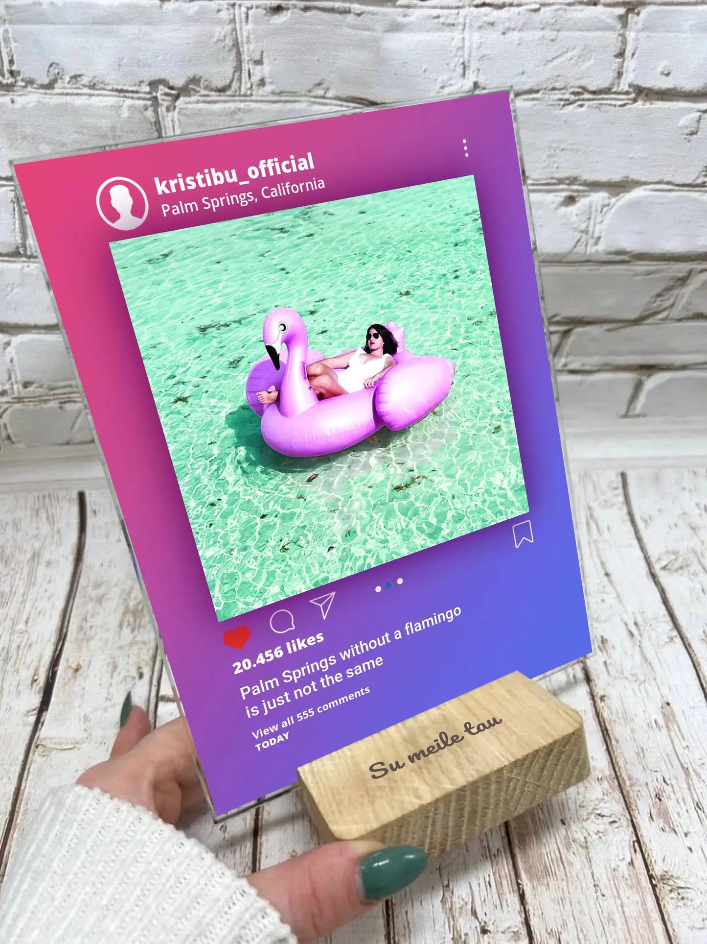 Personalizuotas Instagramo dizainas stiklinis posteris su jūsų nuotrauka Stiklas - dovanokis.lt