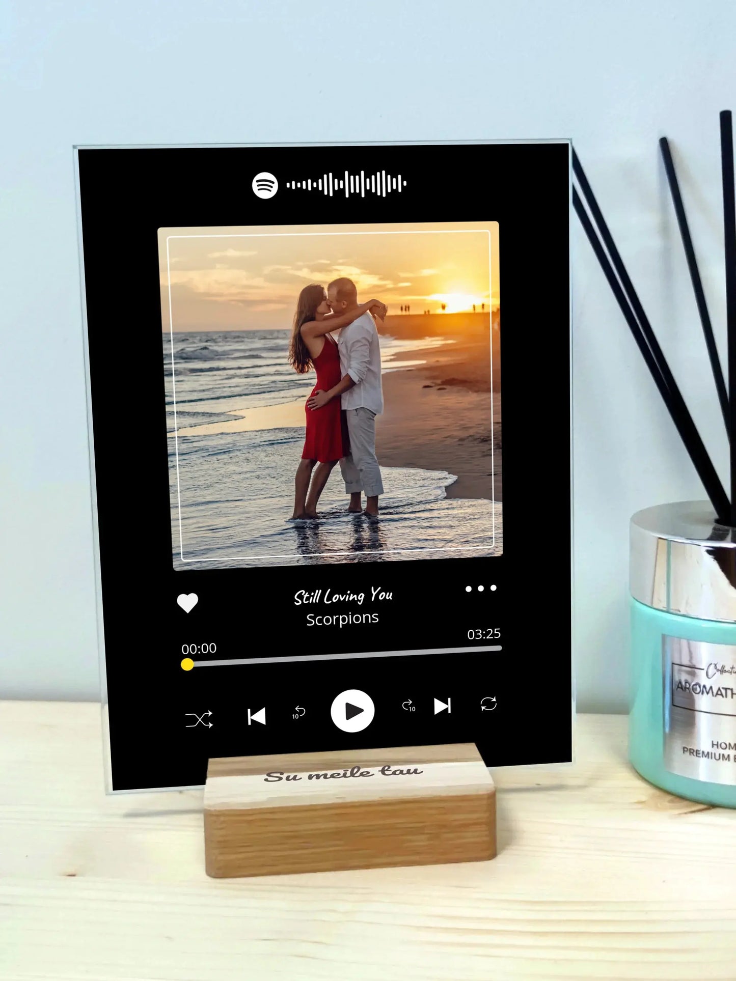 Personalizuotas muzikinis grotuvas "Spotify", stiklinis posteris. MZGR-010 Stiklas - dovanokis.lt