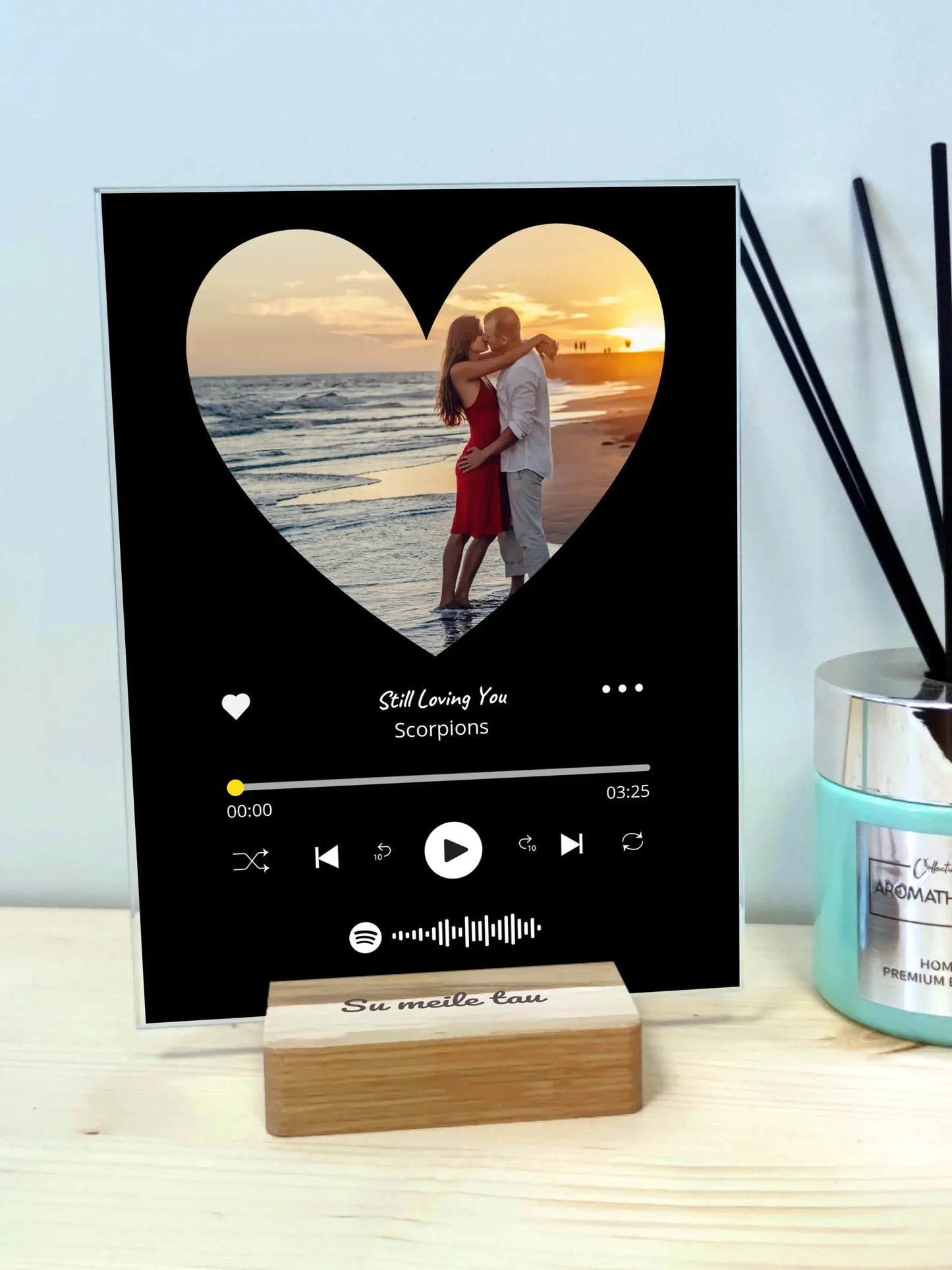 Personalizuotas muzikinis grotuvas "Spotify", stiklinis posteris. MZGR-011 Stiklas - dovanokis.lt