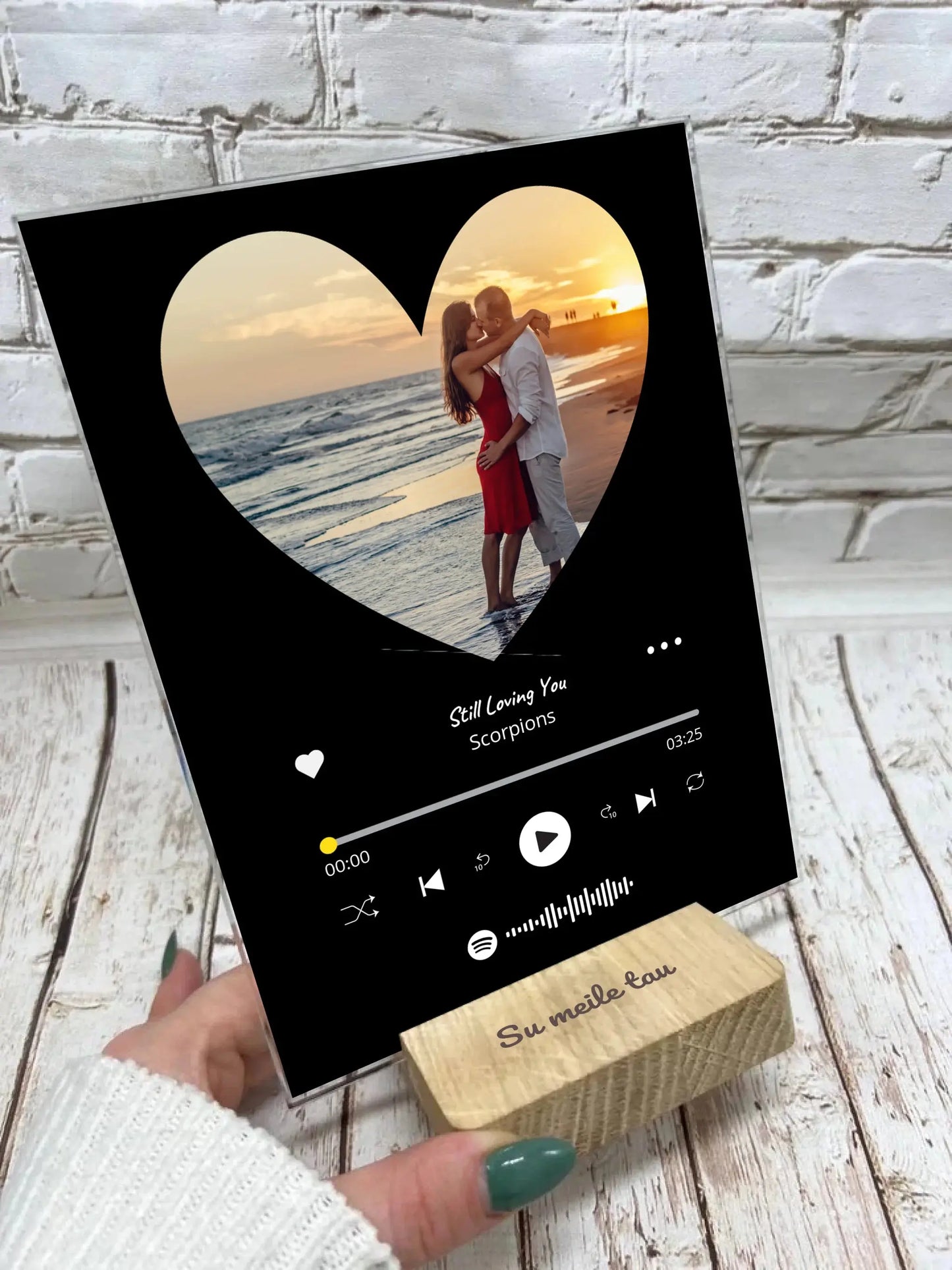 Personalizuotas muzikinis grotuvas "Spotify", stiklinis posteris. MZGR-011 Stiklas - dovanokis.lt