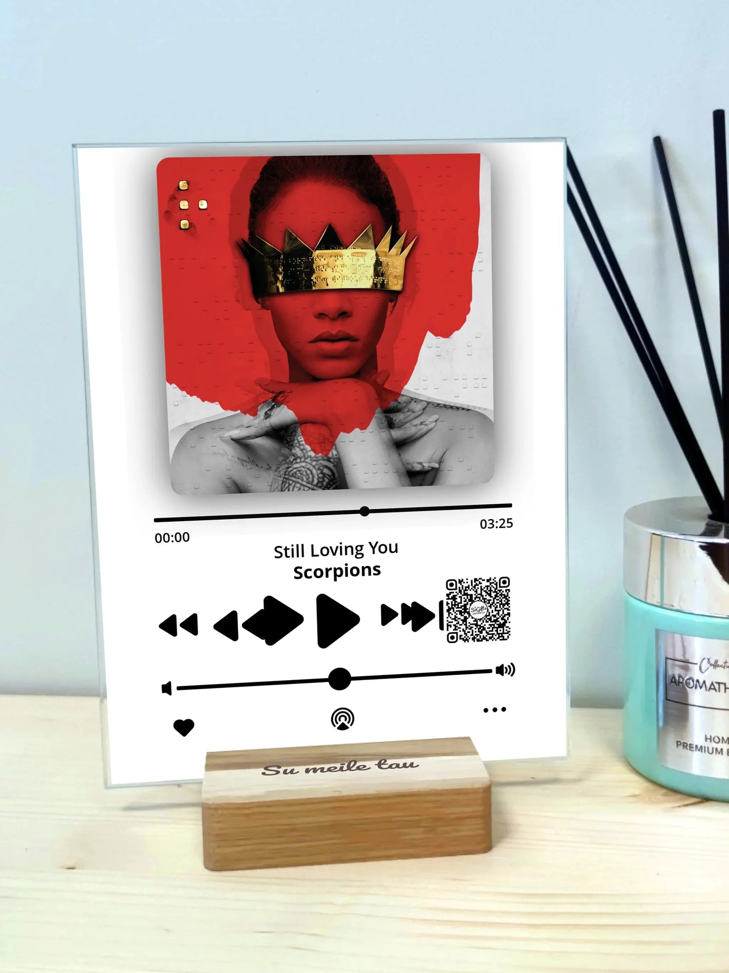 Personalizuotas muzikinis grotuvas "Apple Music", stiklinis posteris. MZGR-003 Stiklas - dovanokis.lt