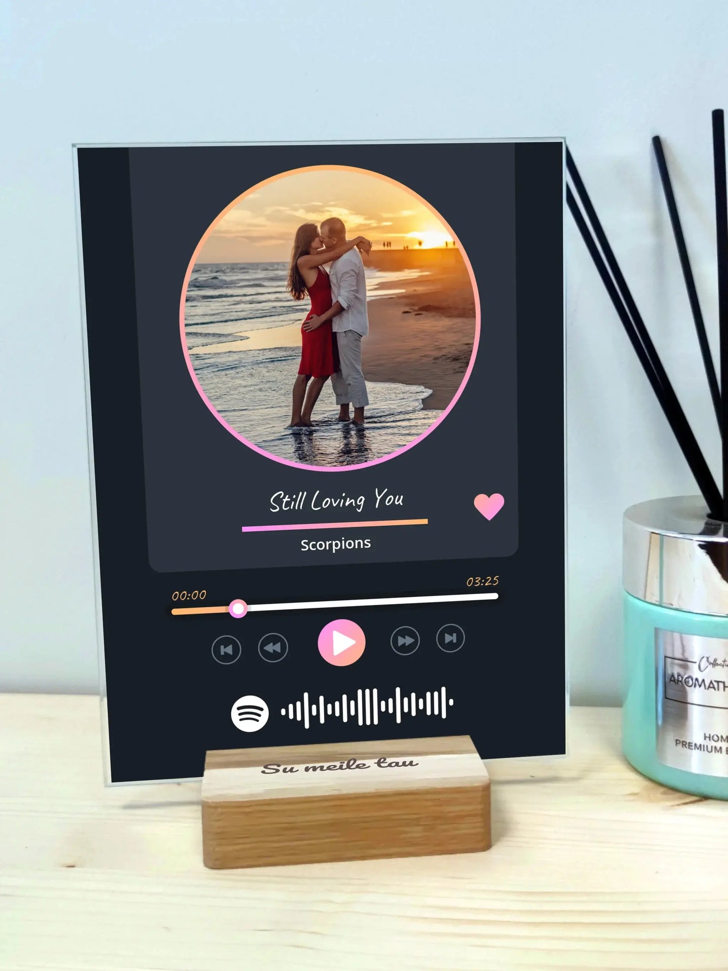 Personalizuotas muzikinis grotuvas "Spotify", stiklinis posteris. MZGR-015 Stiklas - dovanokis.lt