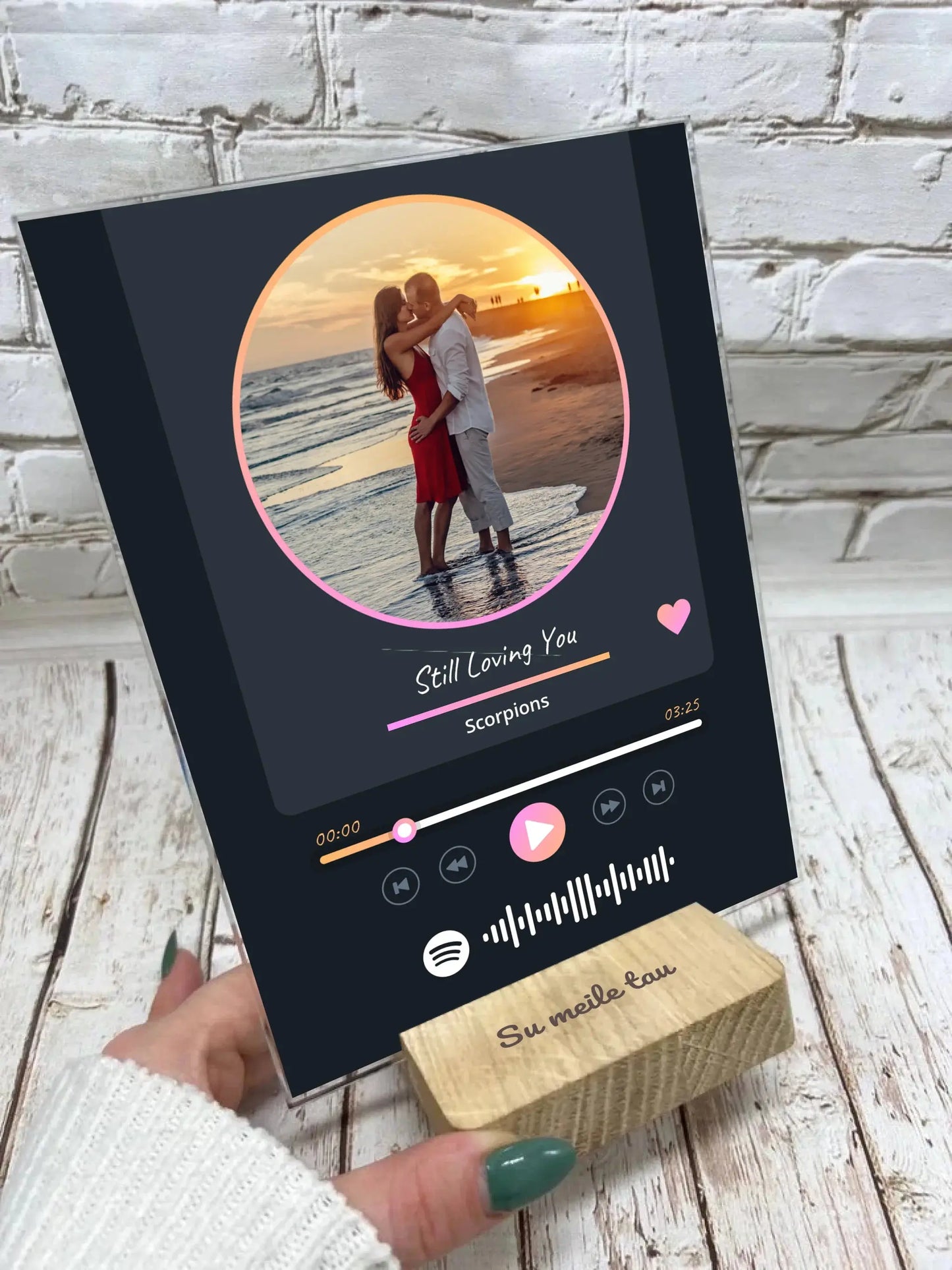 Personalizuotas muzikinis grotuvas "Spotify", stiklinis posteris. MZGR-015 Stiklas - dovanokis.lt