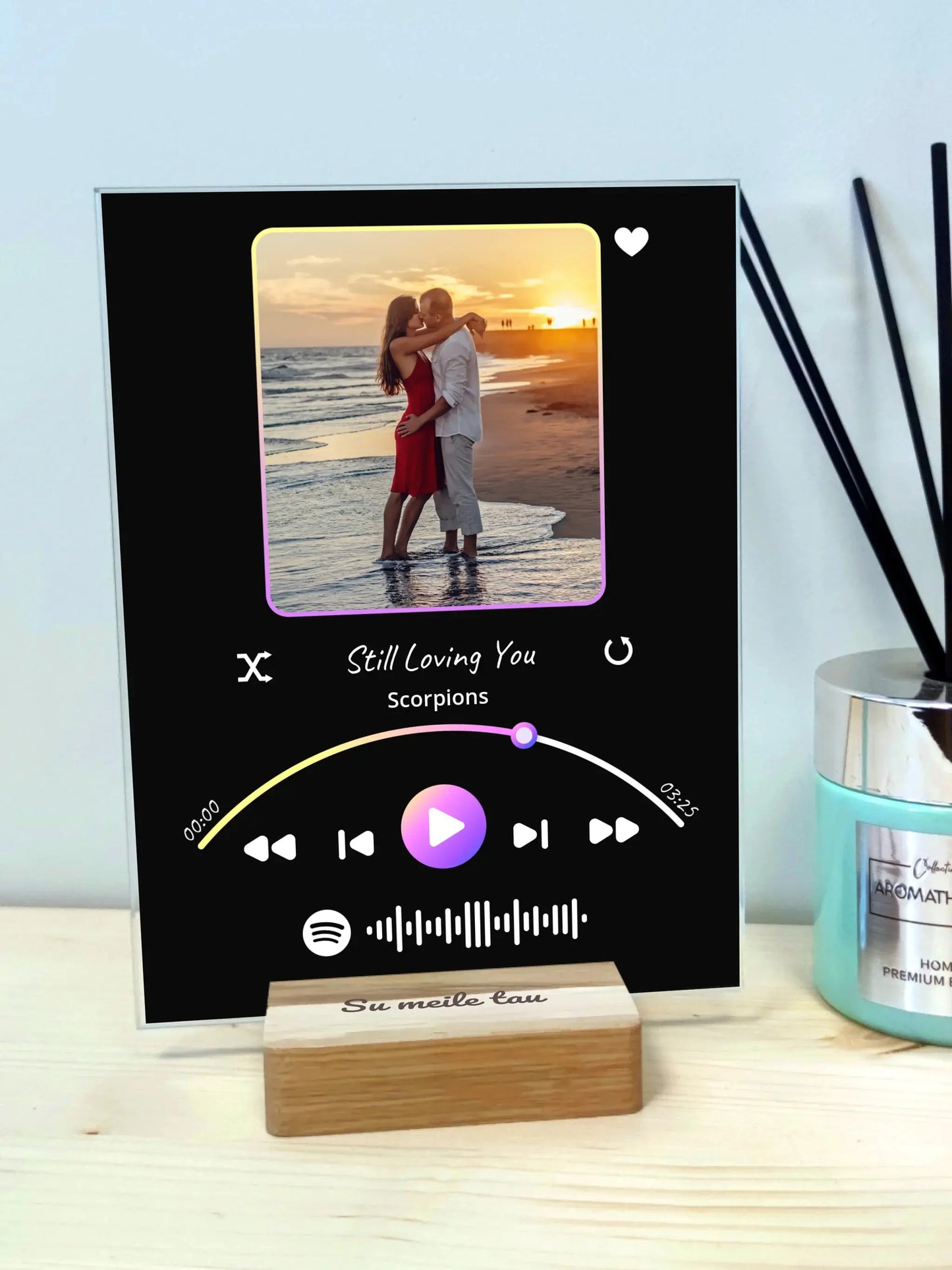 Personalizuotas muzikinis grotuvas "Spotify", stiklinis posteris. MZGR-017 Stiklas - dovanokis.lt