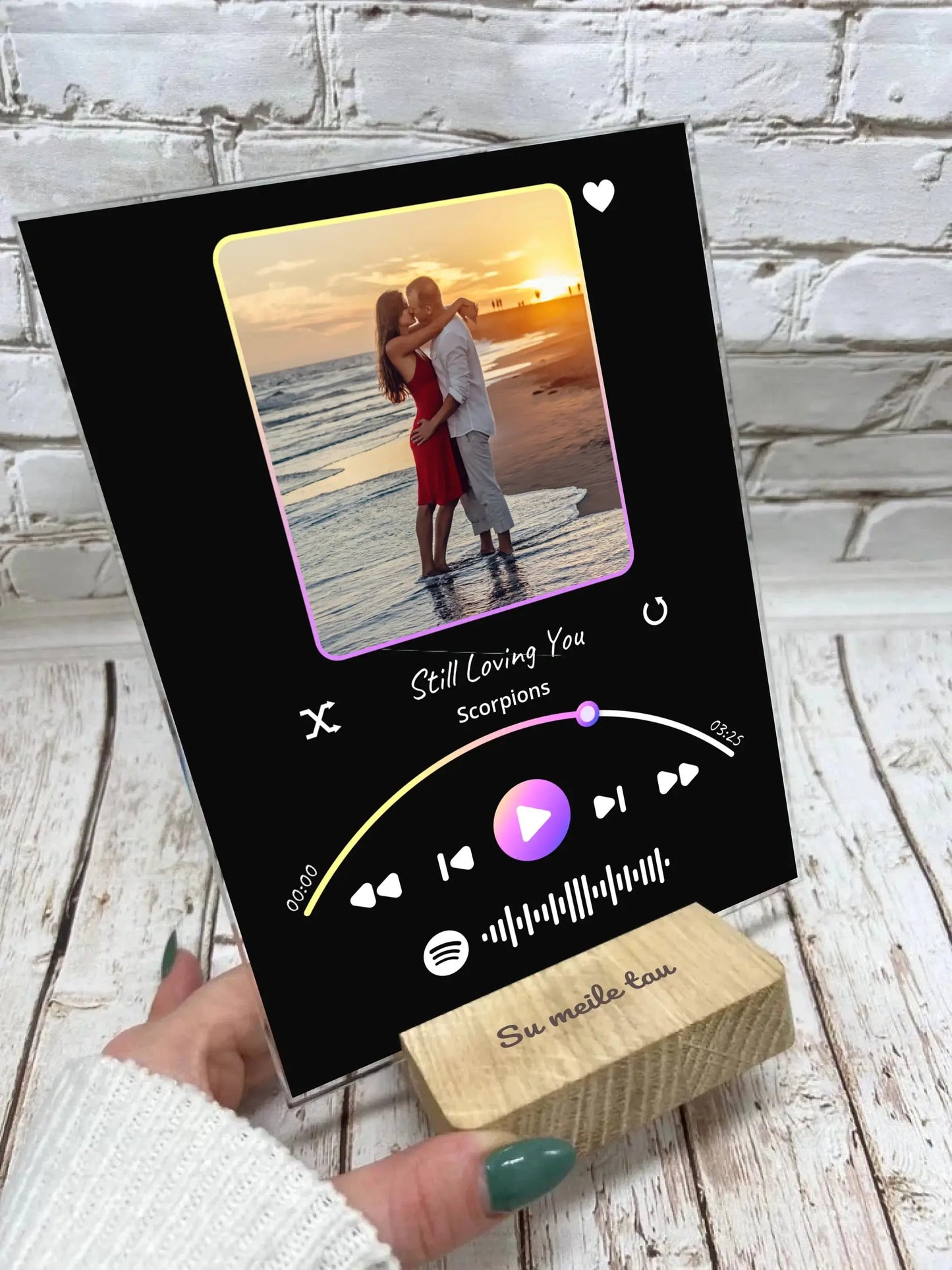 Personalizuotas muzikinis grotuvas "Spotify", stiklinis posteris. MZGR-017 Stiklas - dovanokis.lt