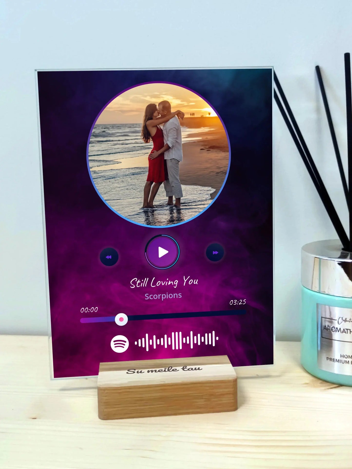 Personalizuotas muzikinis grotuvas "Spotify", stiklinis posteris. MZGR-018 Stiklas - dovanokis.lt