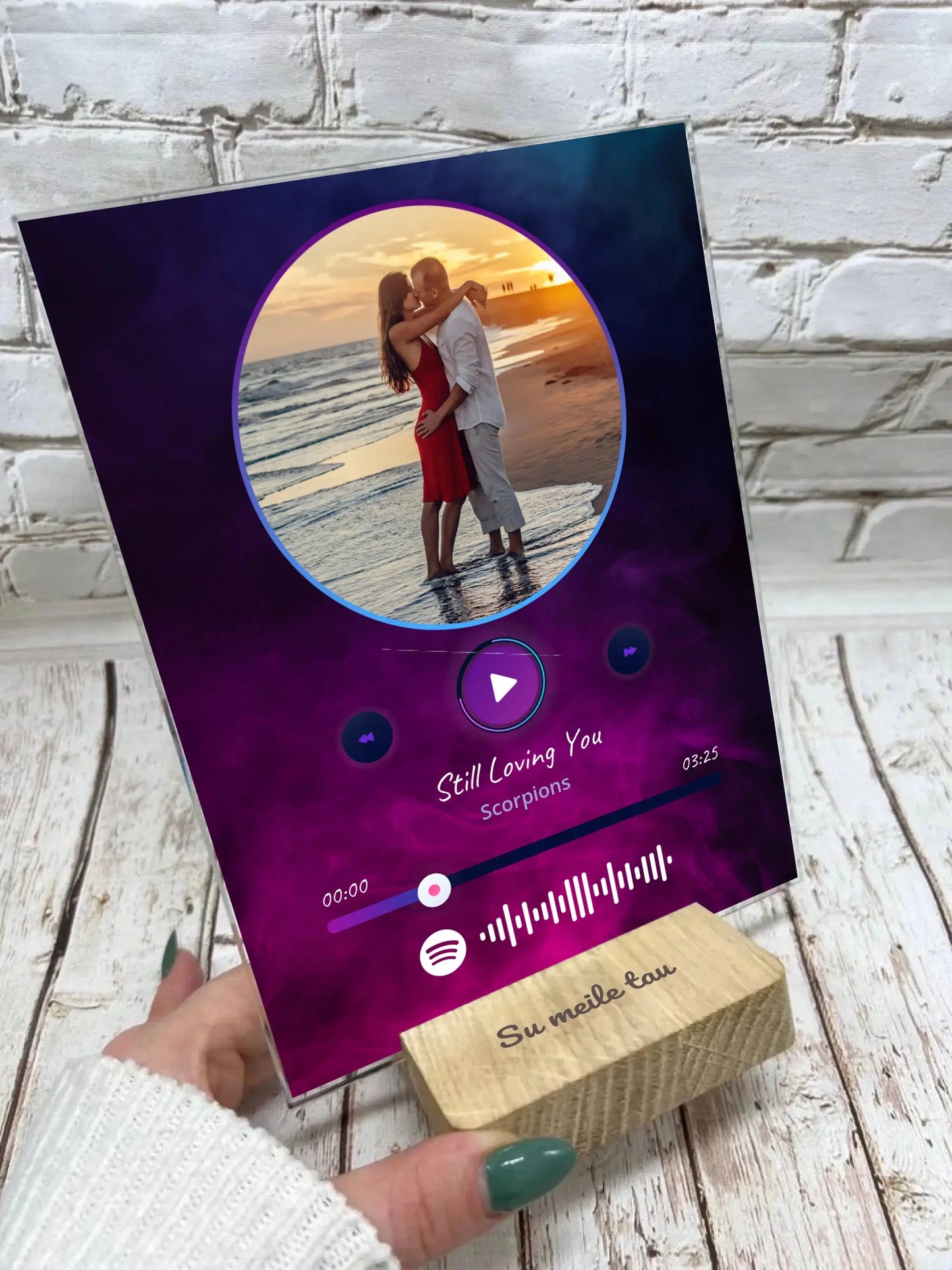 Personalizuotas muzikinis grotuvas "Spotify", stiklinis posteris. MZGR-018 Stiklas - dovanokis.lt