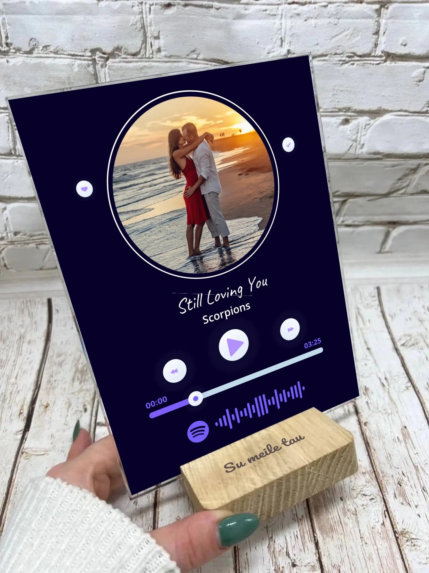 Personalizuotas muzikinis grotuvas "Spotify", stiklinis posteris. MZGR-019 Stiklas - dovanokis.lt