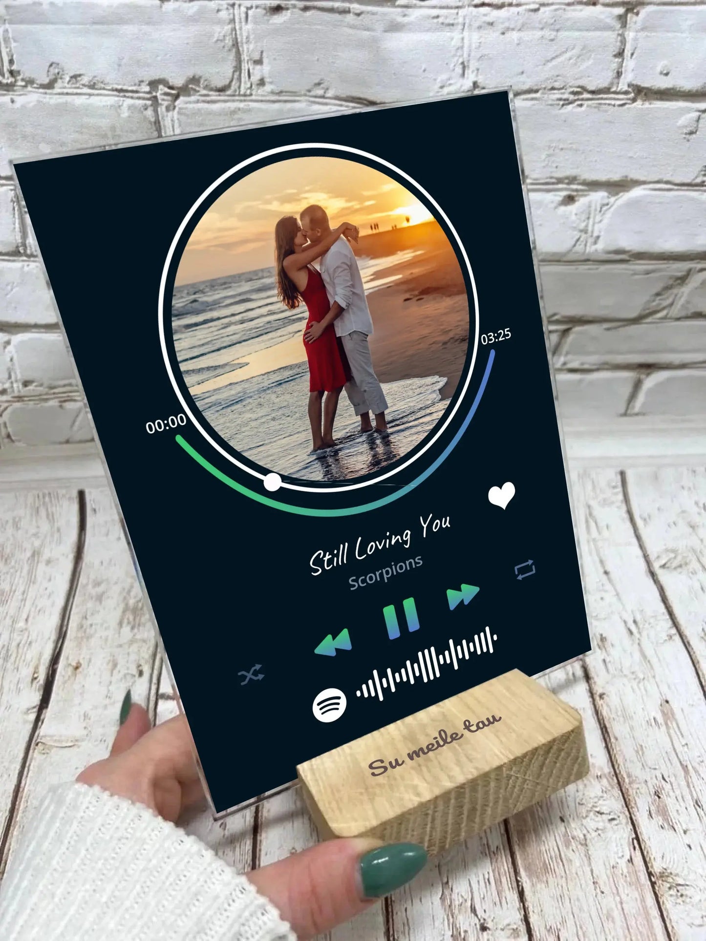 Personalizuotas muzikinis grotuvas "Spotify", stiklinis posteris. MZGR-020 Stiklas - dovanokis.lt