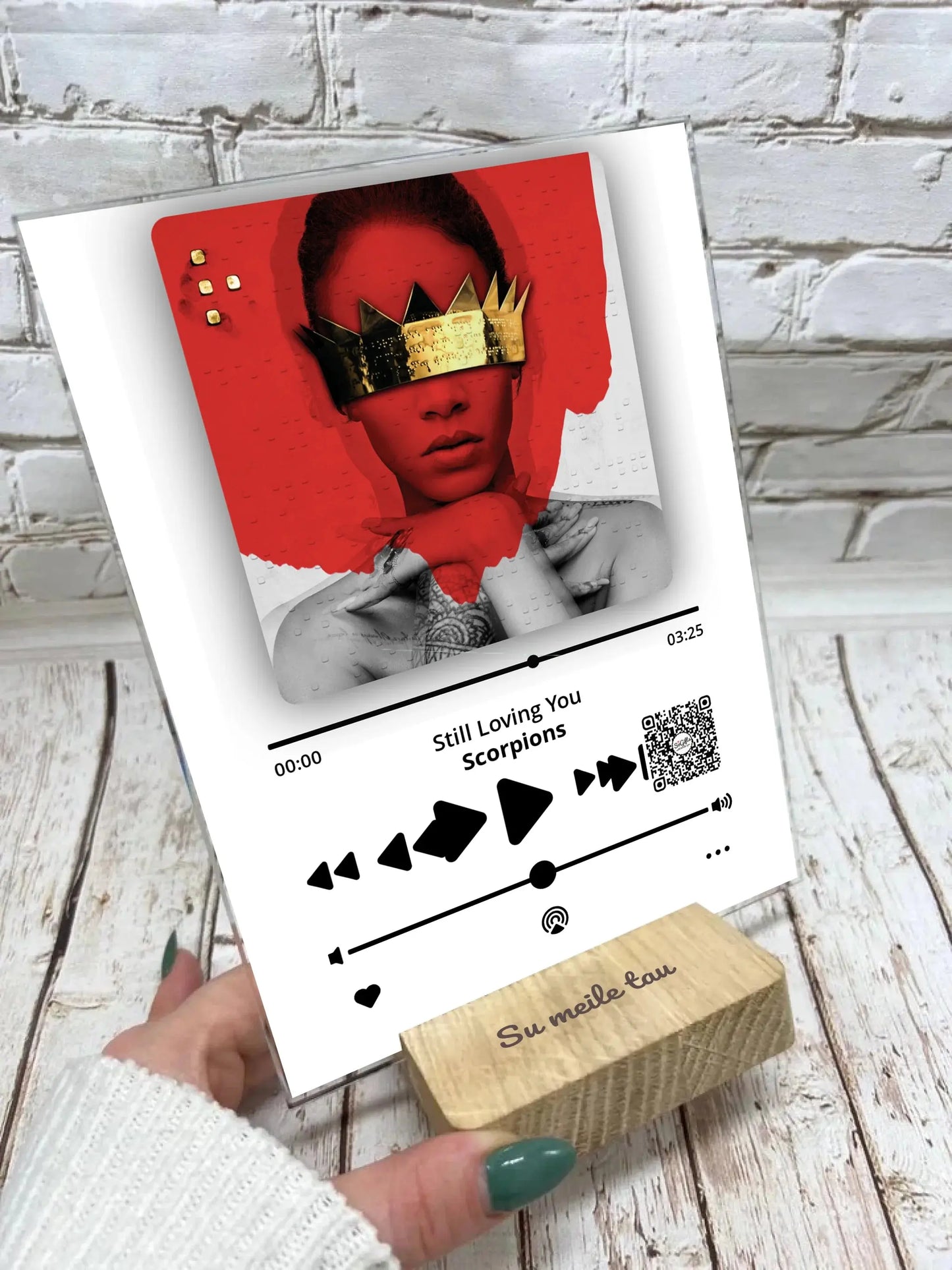 Personalizuotas muzikinis grotuvas "Apple Music", stiklinis posteris. MZGR-003 Stiklas - dovanokis.lt